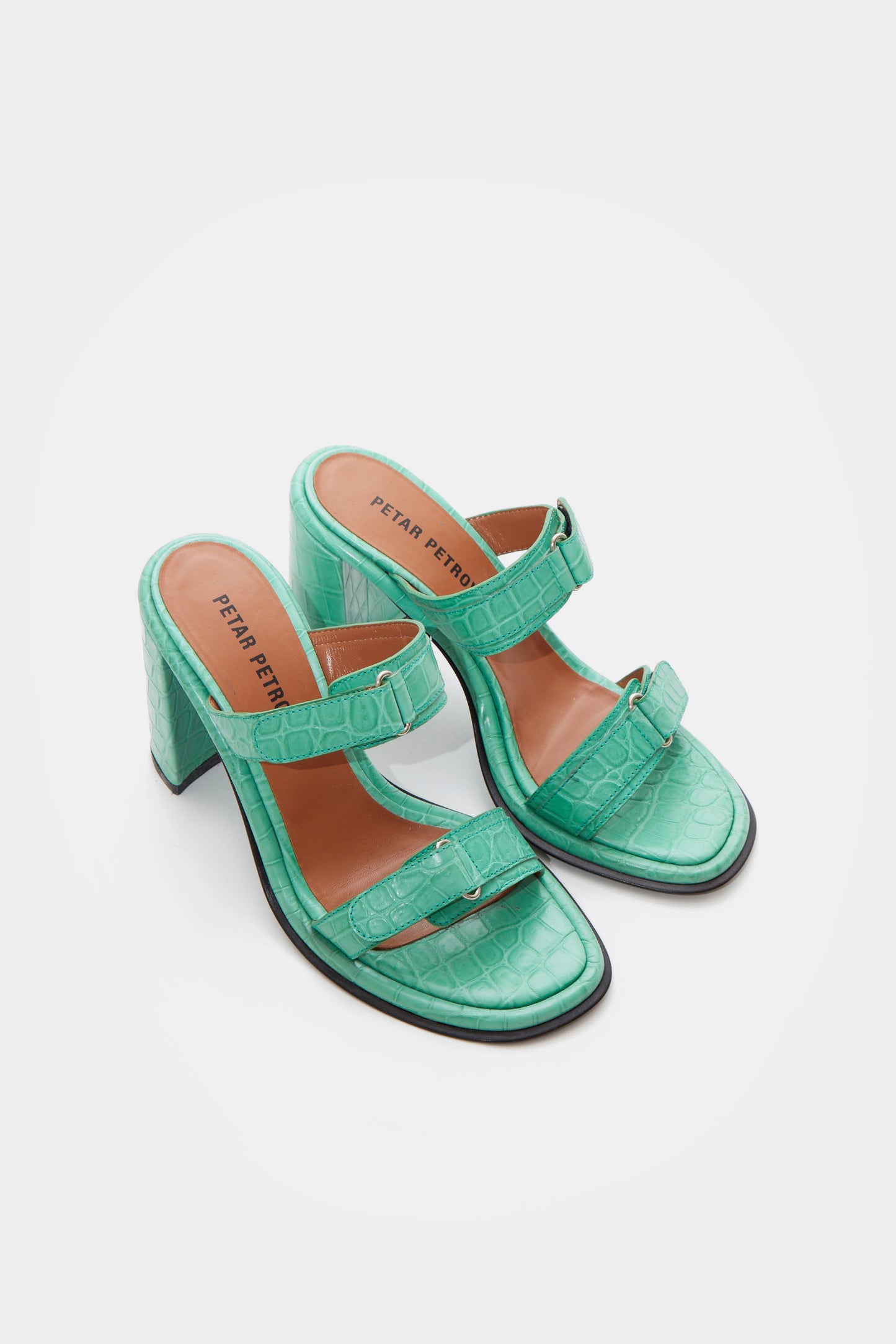 BLOCK HEEL STRAP MULES