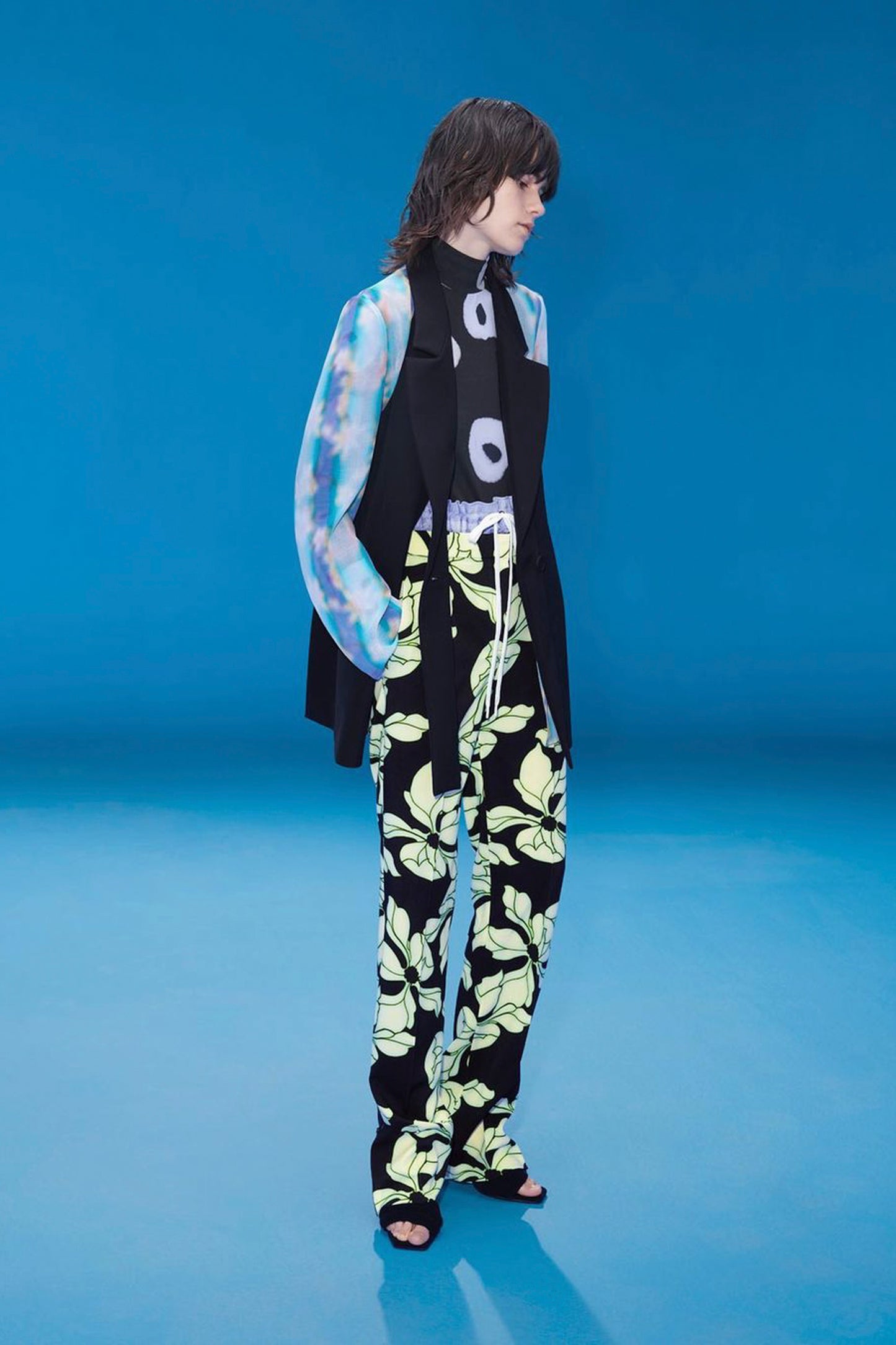 SECOND SKIN PRINTED HIGH NECK TOP