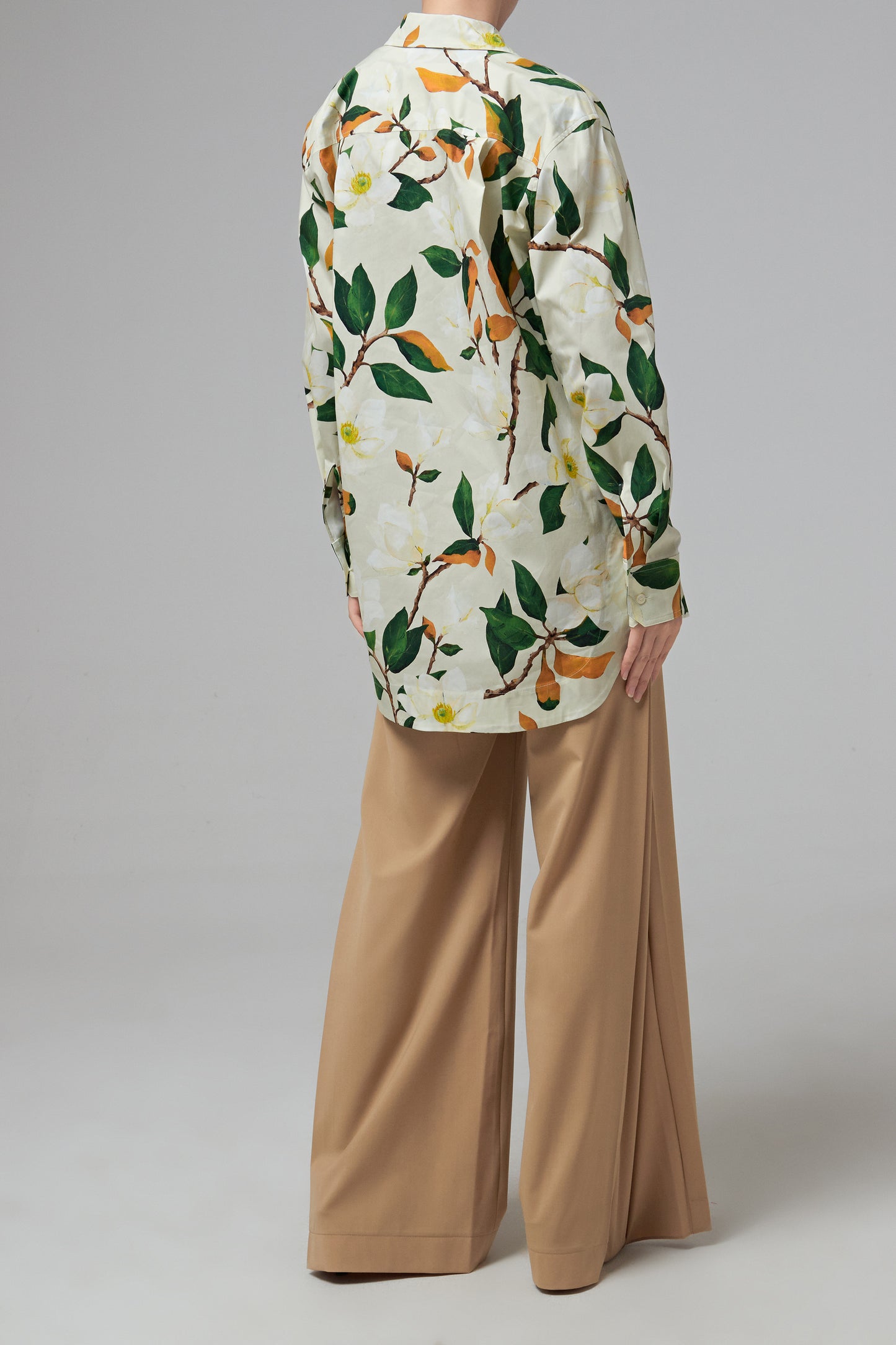 MAGNOLIA FLOWER BUTTON FRONT COTTON BLOUSE