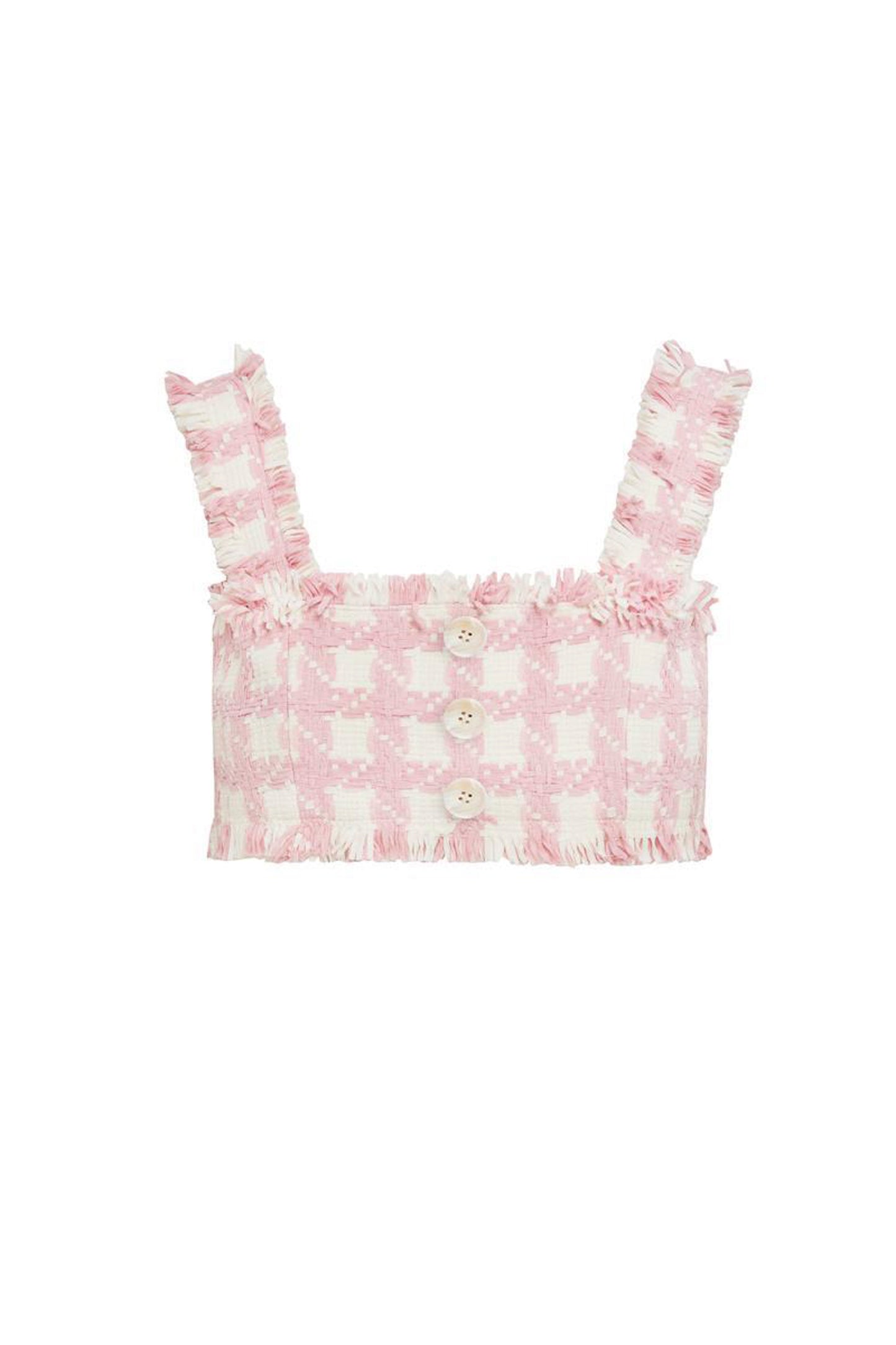 GINGHAM TWEED CROPPED TANK