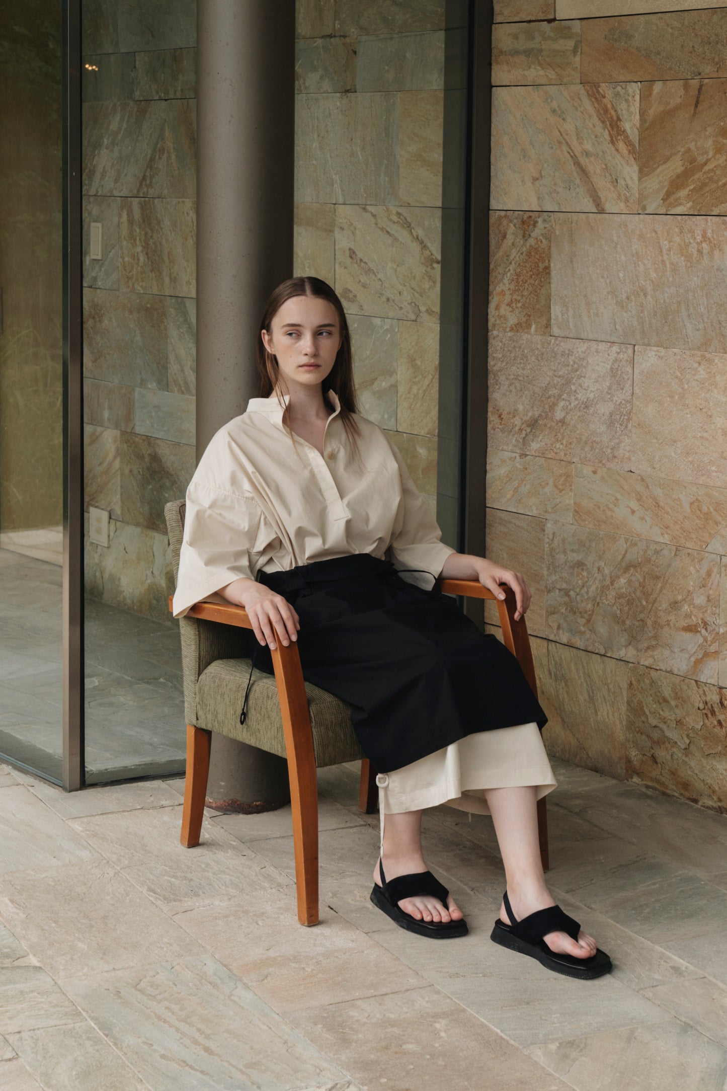 COTTON TRENCH BLOUSE