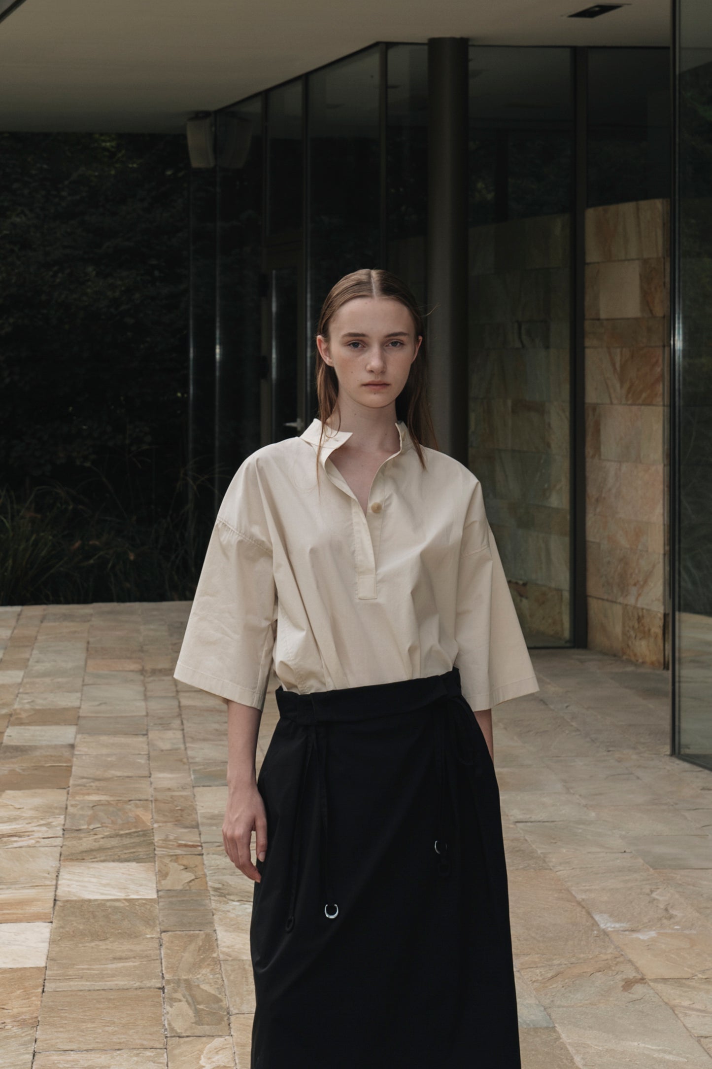 COTTON TRENCH BLOUSE