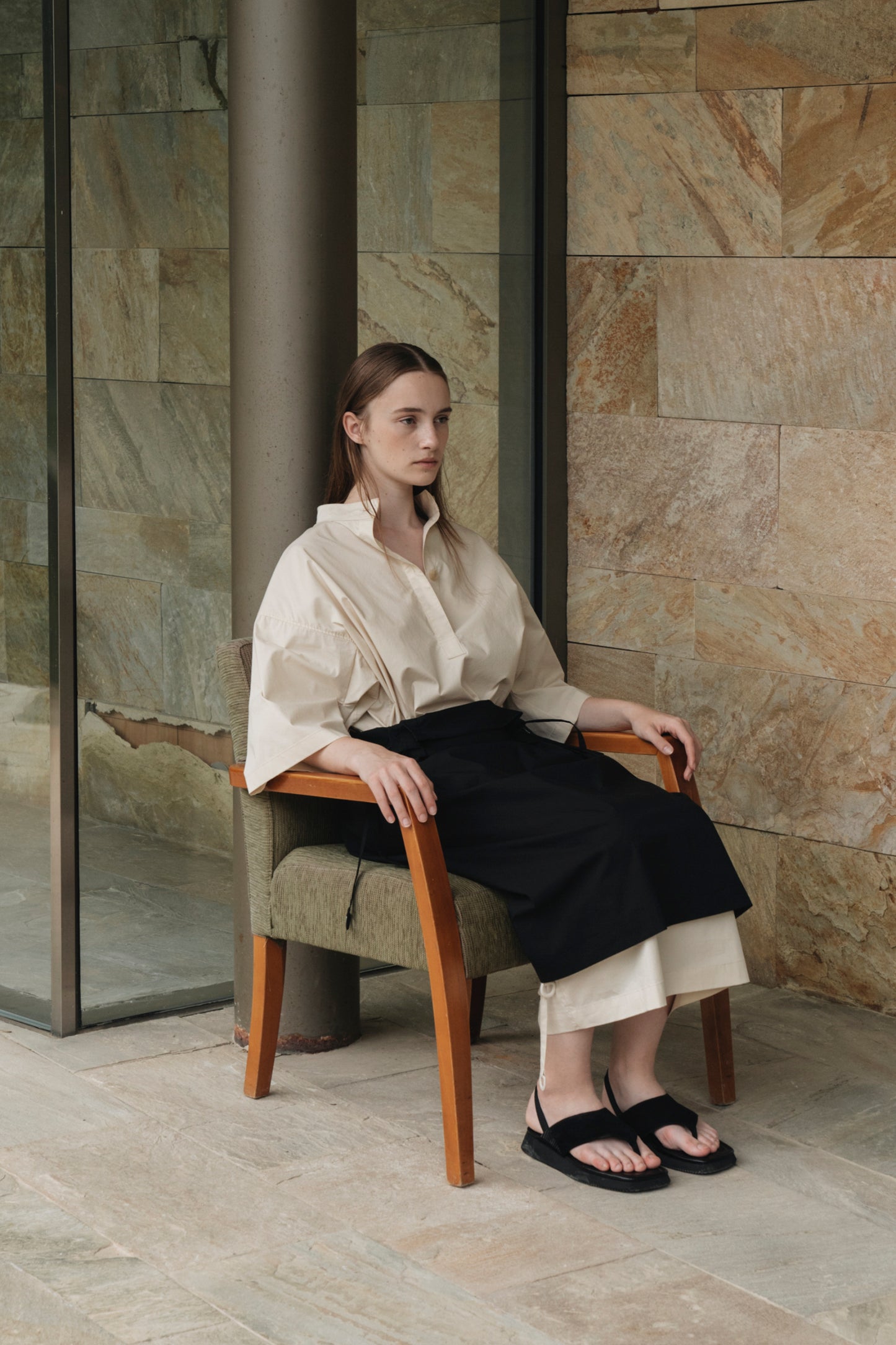 COTTON TRENCH BLOUSE