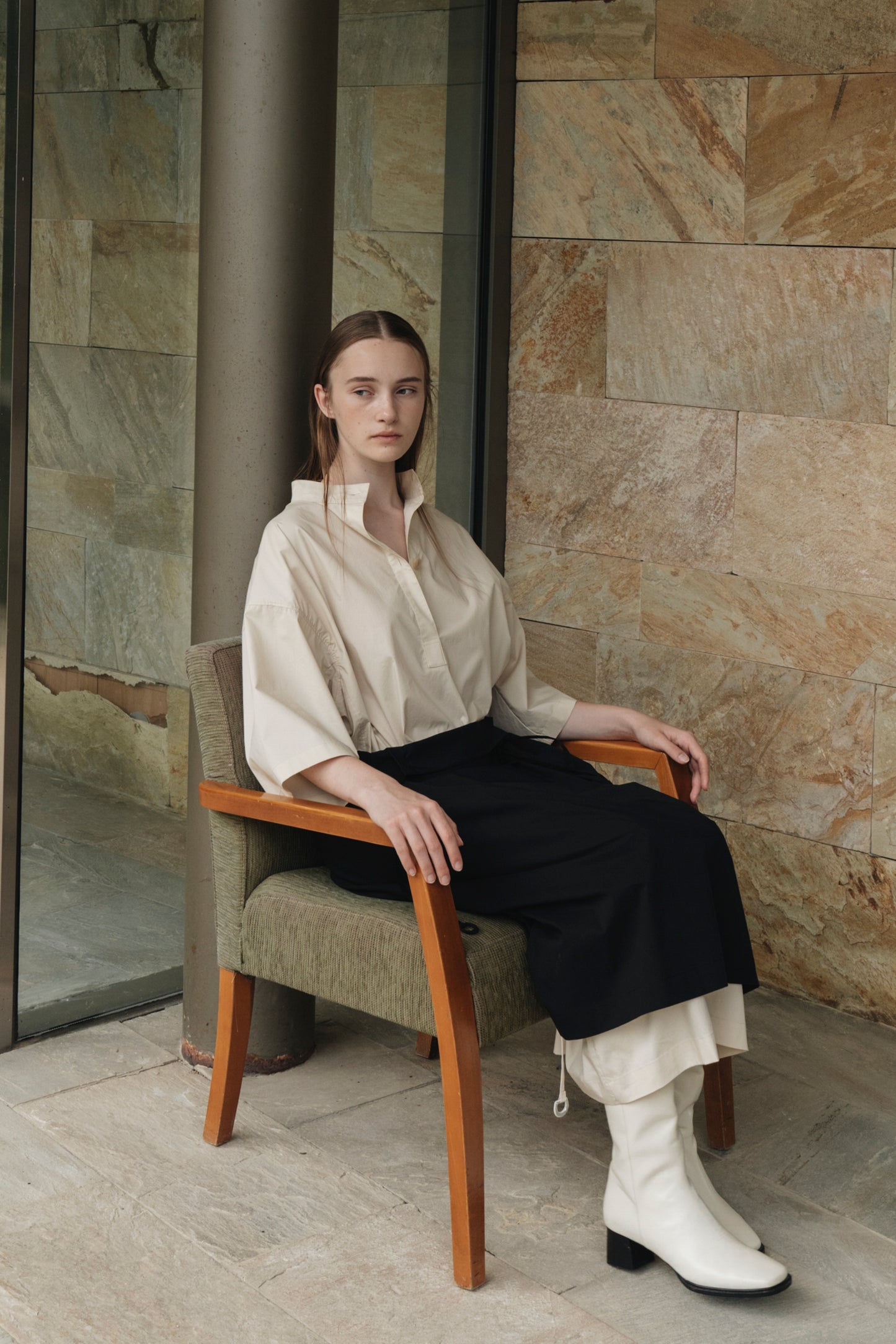 COTTON TRENCH BLOUSE