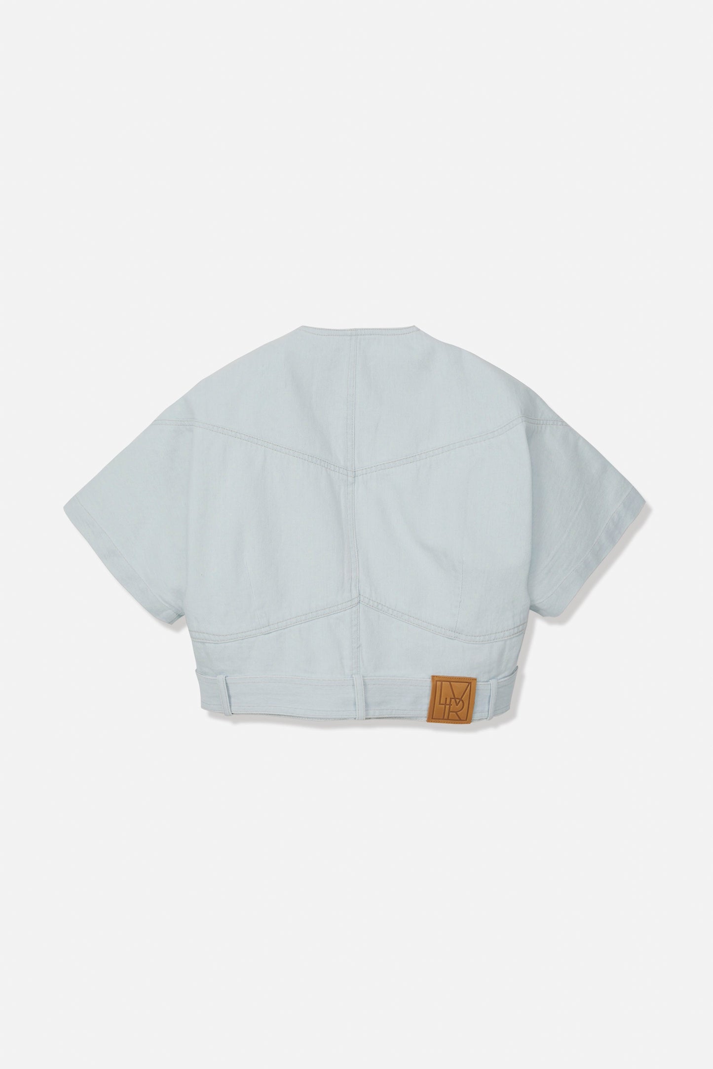 DENIM BELTED CROPJACKET