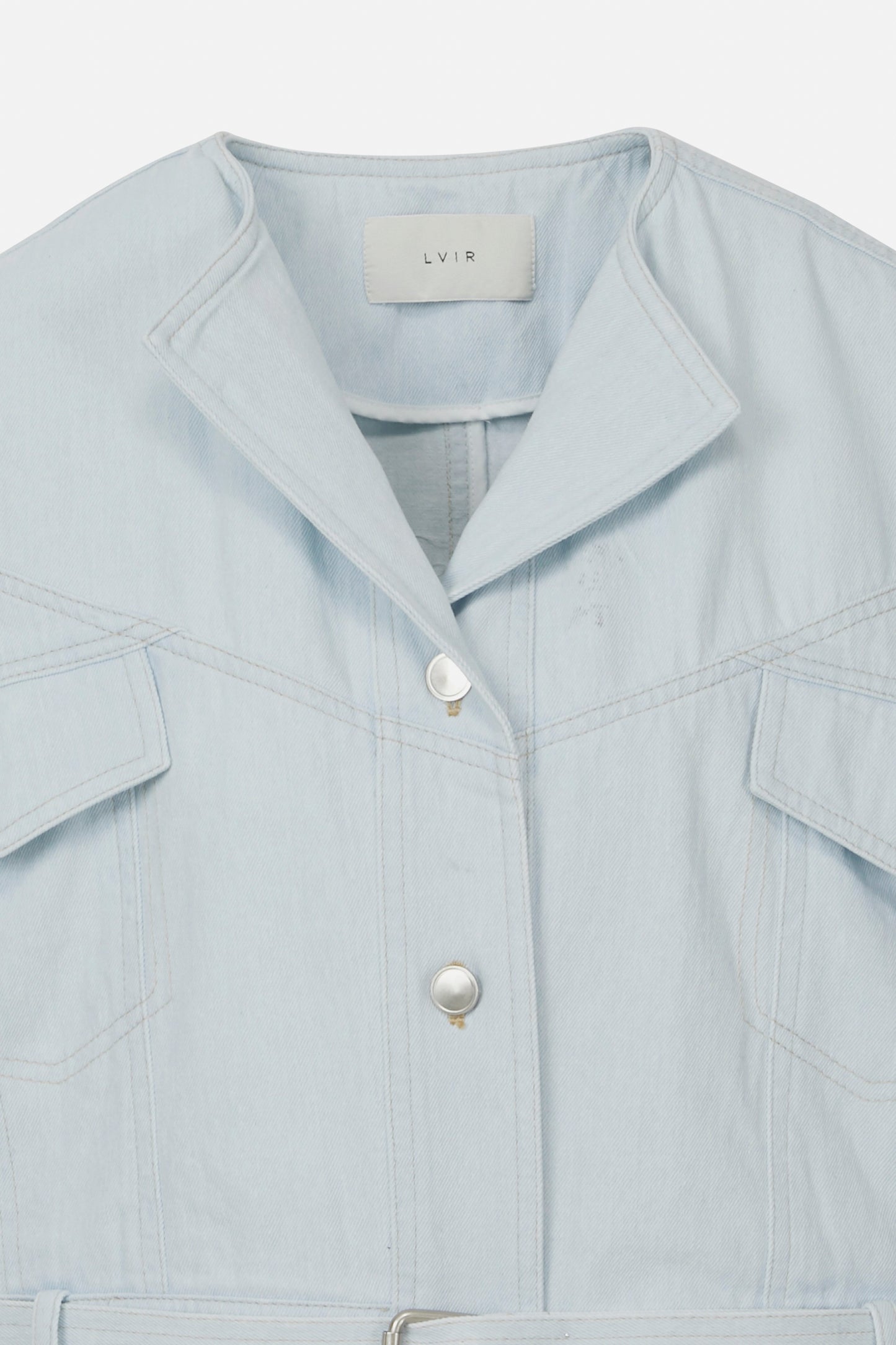 DENIM BELTED CROPJACKET