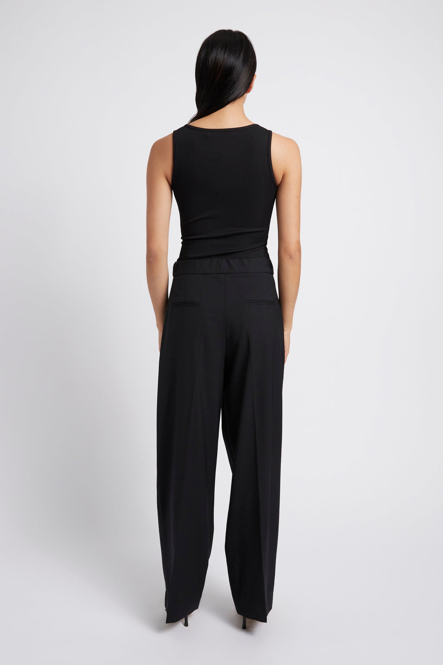 BELTED WOOL PLEATTROUSER