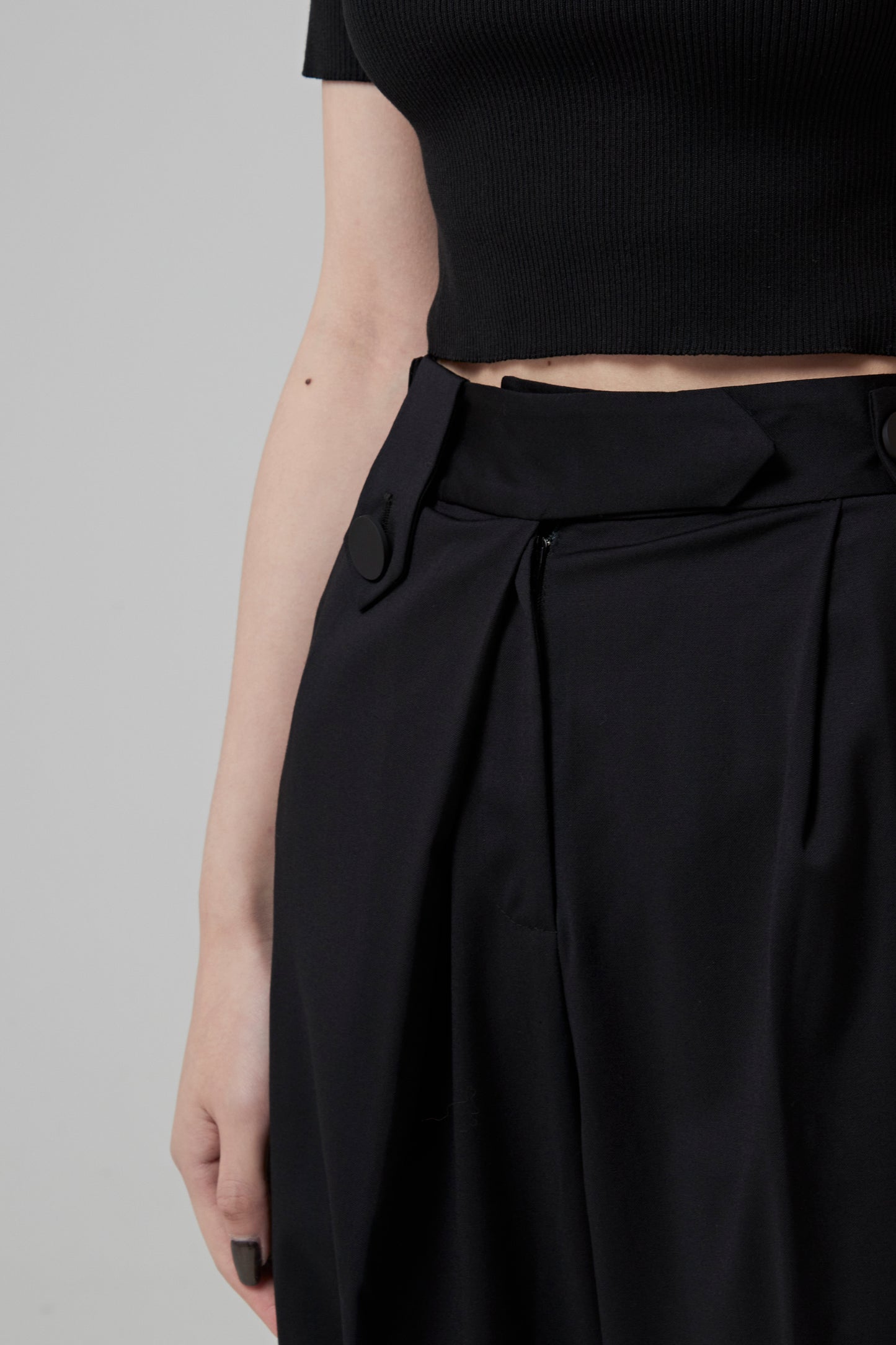 BELTED WOOL PLEATTROUSER