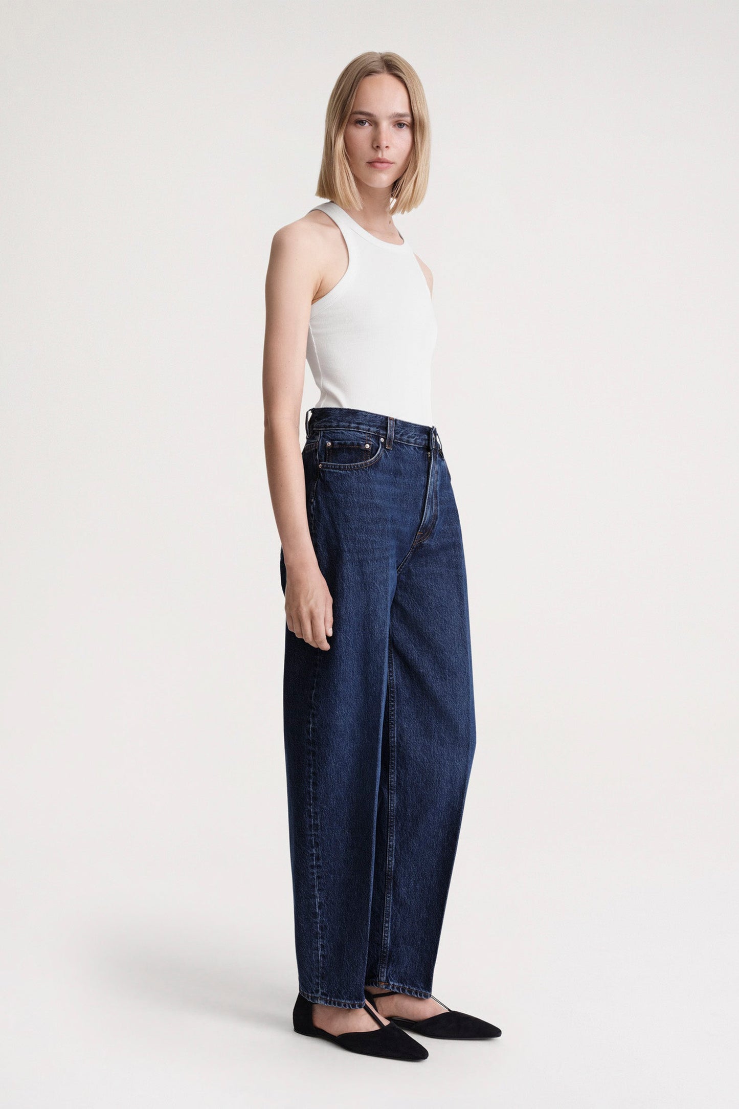Wide Tapered Leg Denim