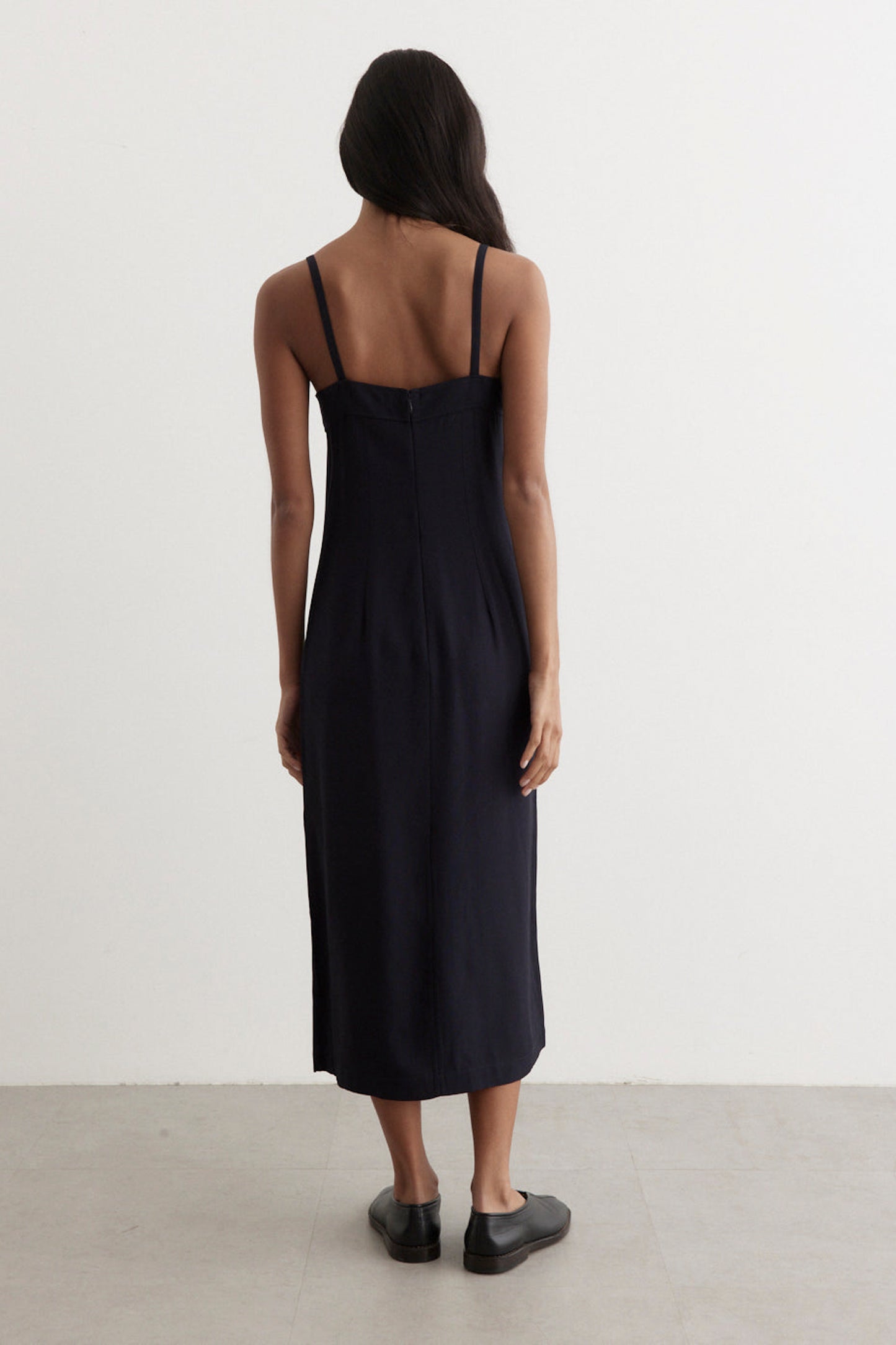 Front-Split Crepe Cami Dress