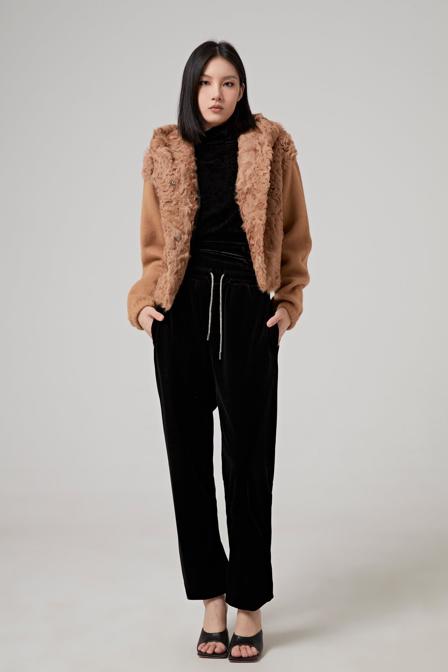JACKET CUT AND SEWN KNITWEAR/LAMB LG HAIR