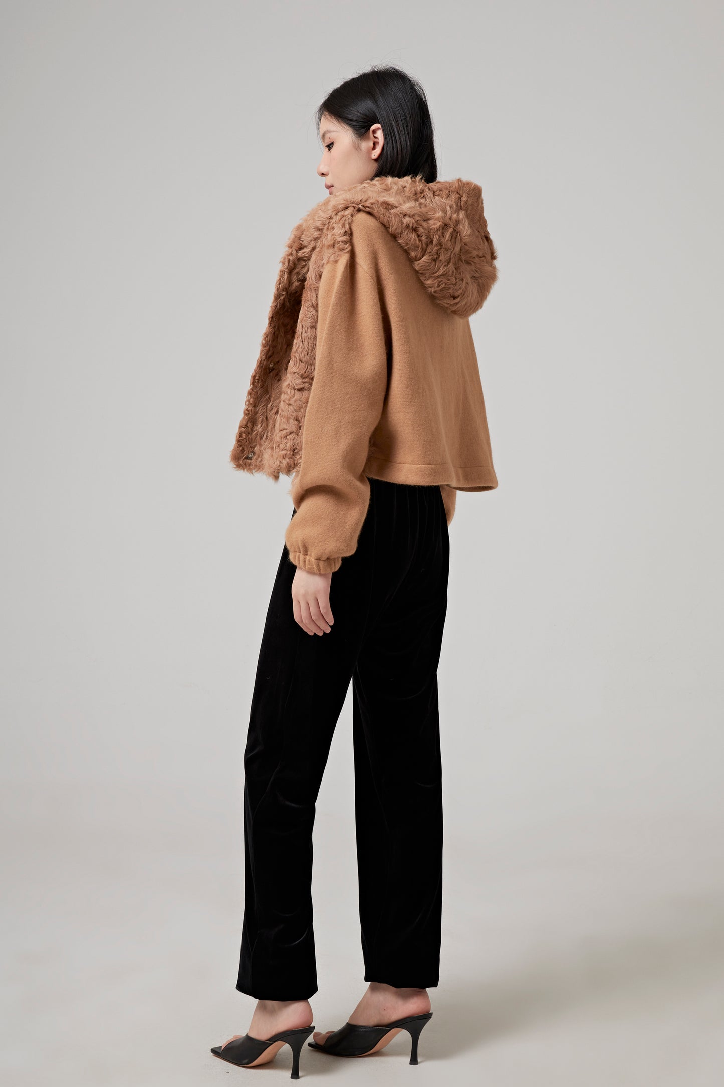 JACKET CUT AND SEWN KNITWEAR/LAMB LG HAIR