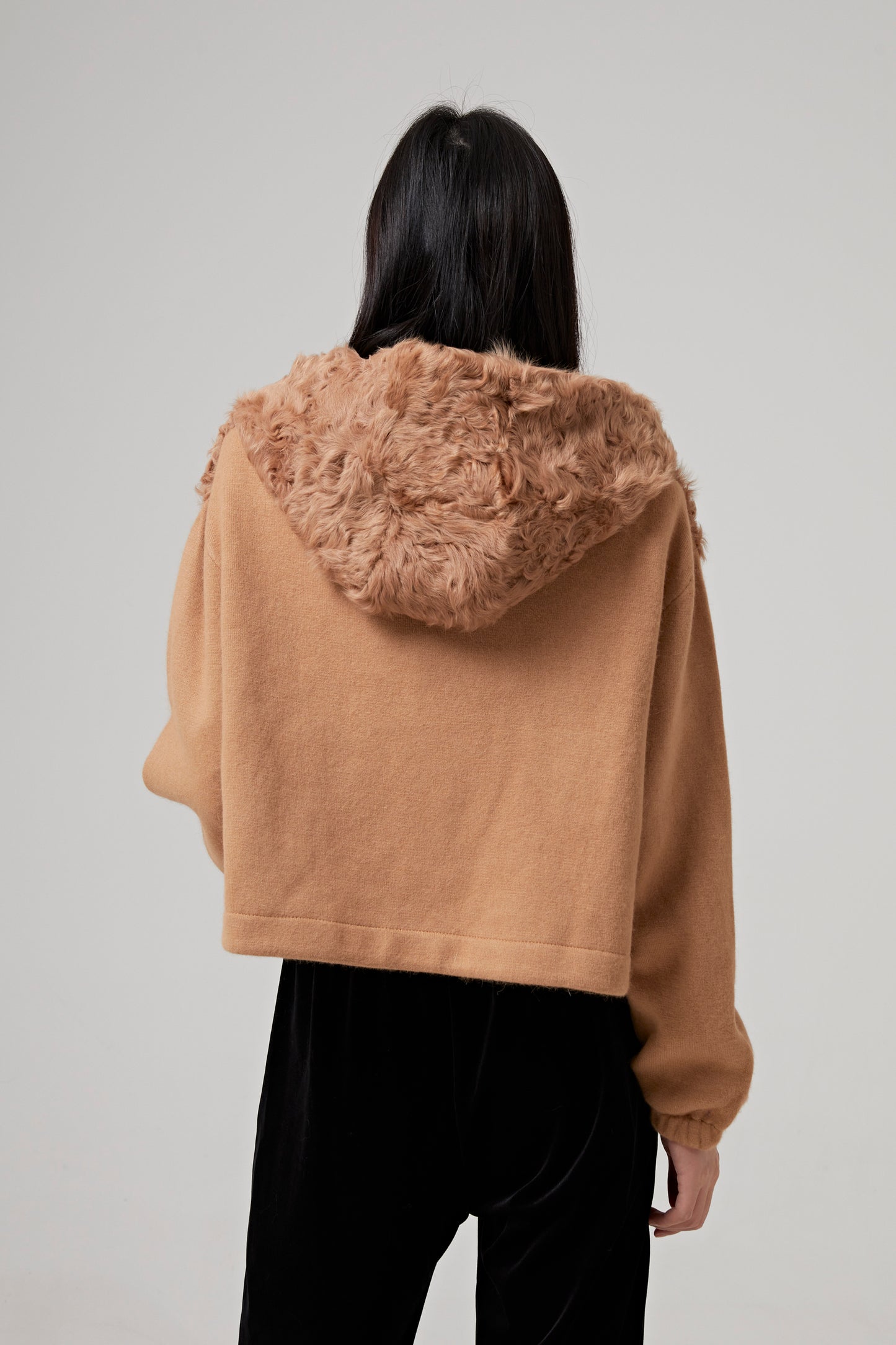 JACKET CUT AND SEWN KNITWEAR/LAMB LG HAIR