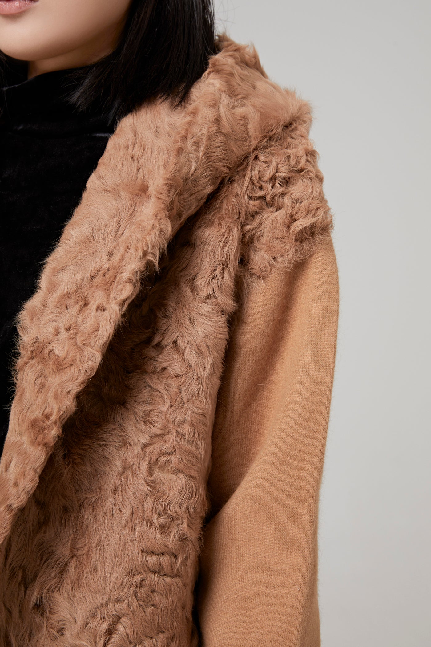 JACKET CUT AND SEWN KNITWEAR/LAMB LG HAIR