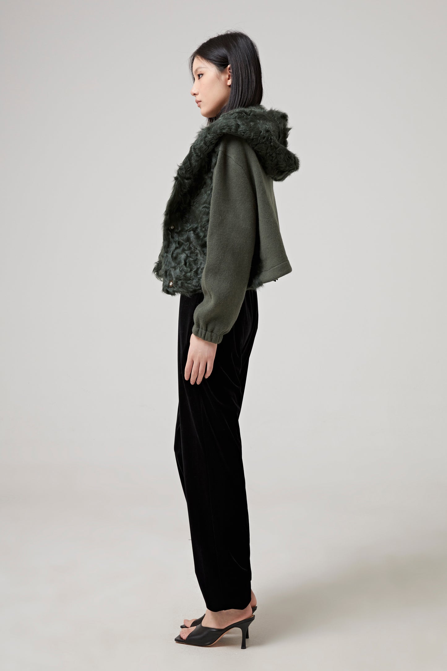 JACKET CUT AND SEWN KNITWEAR/LAMB LG HAIR