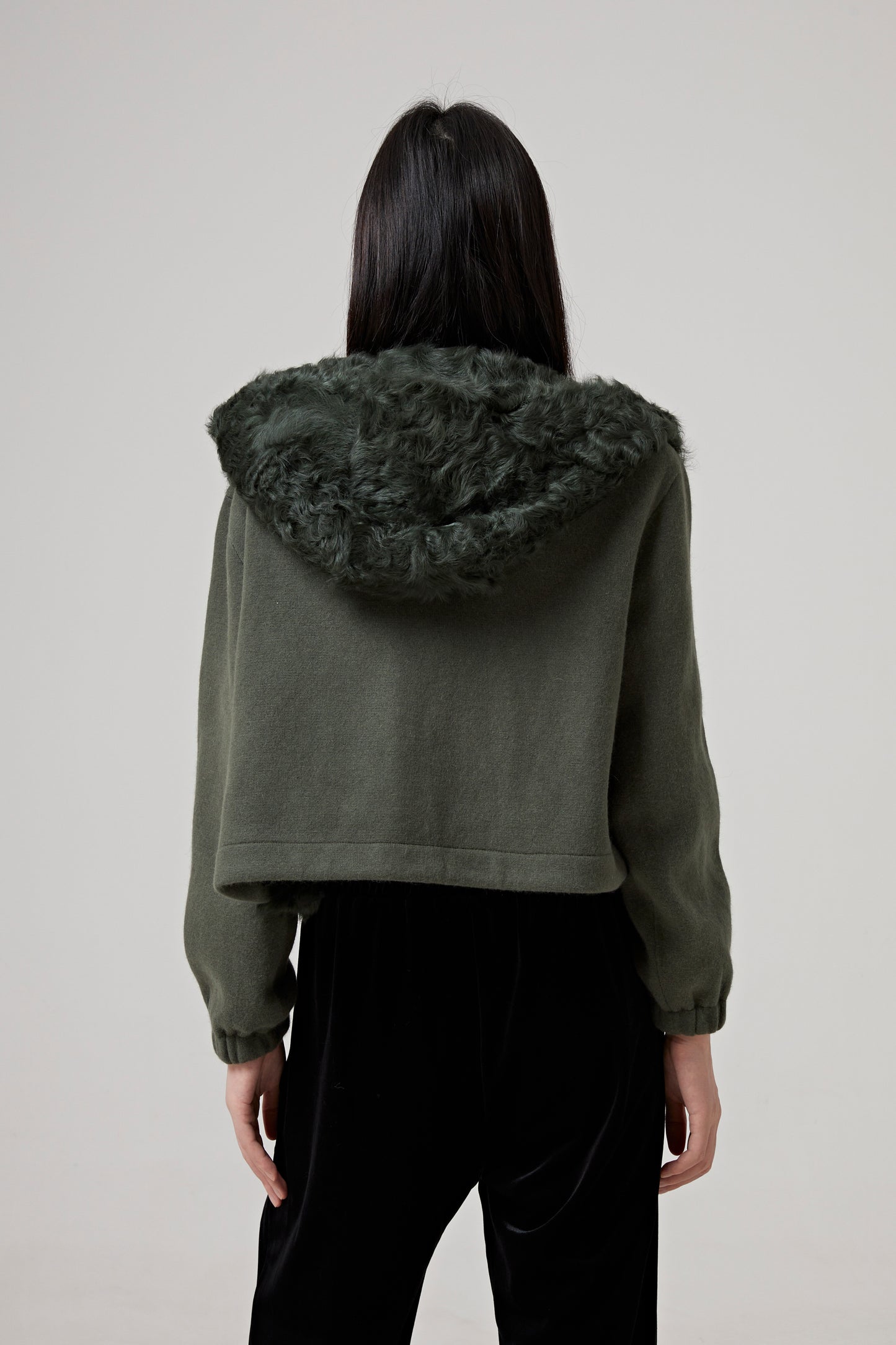 JACKET CUT AND SEWN KNITWEAR/LAMB LG HAIR