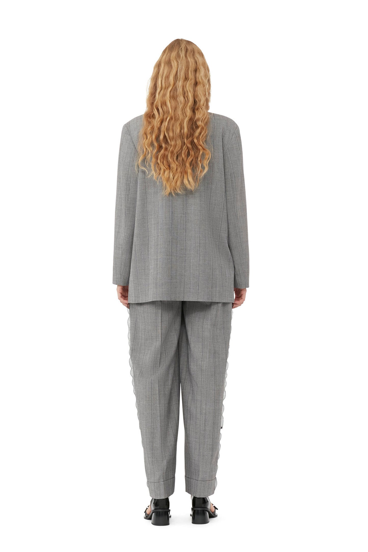 Herringbone Suiting Boxy Blazer