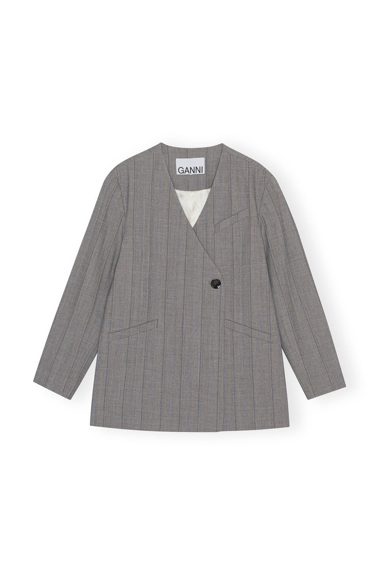 Herringbone Suiting Boxy Blazer