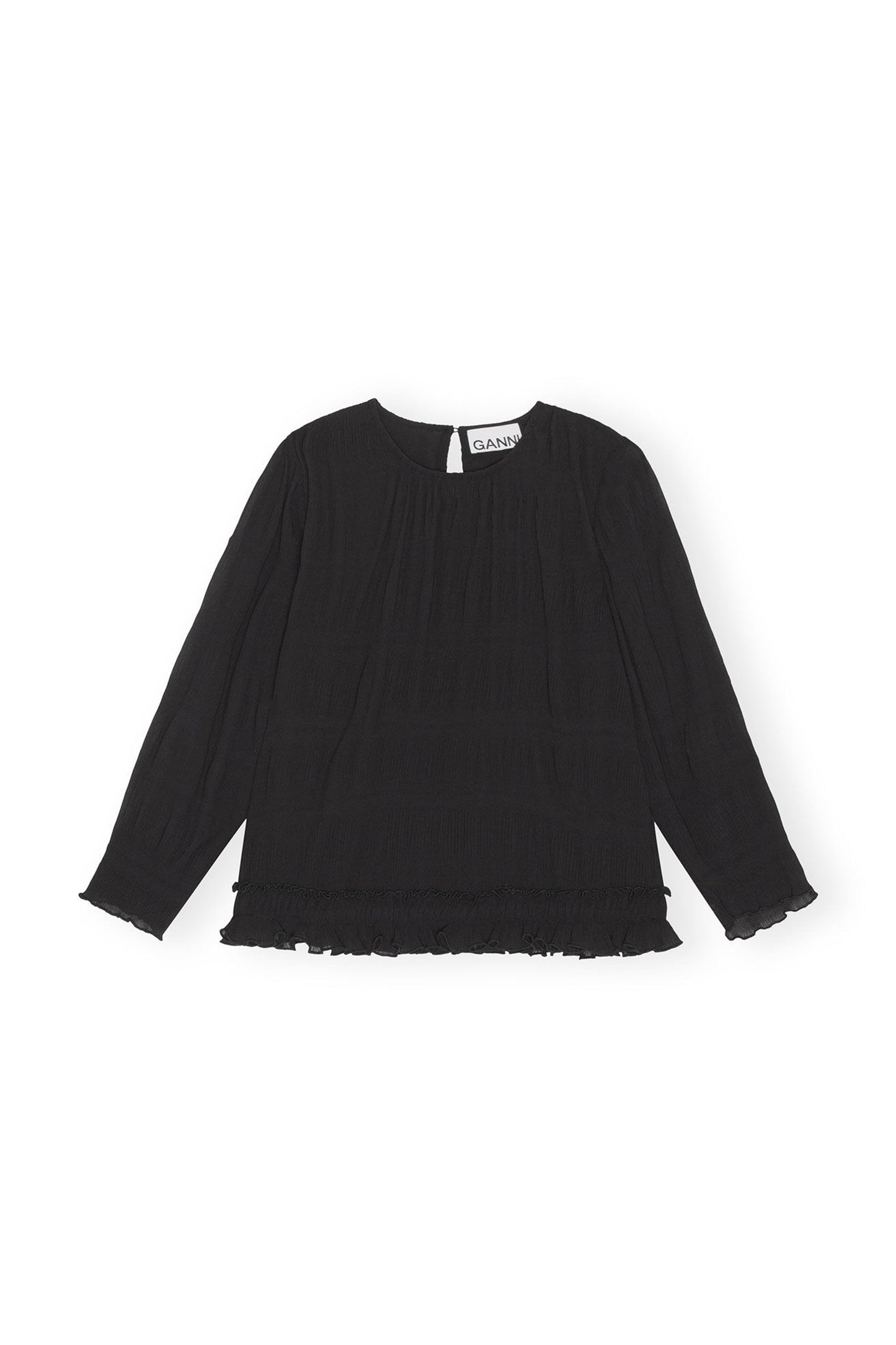 Pleated Georgette Scarf Blouse