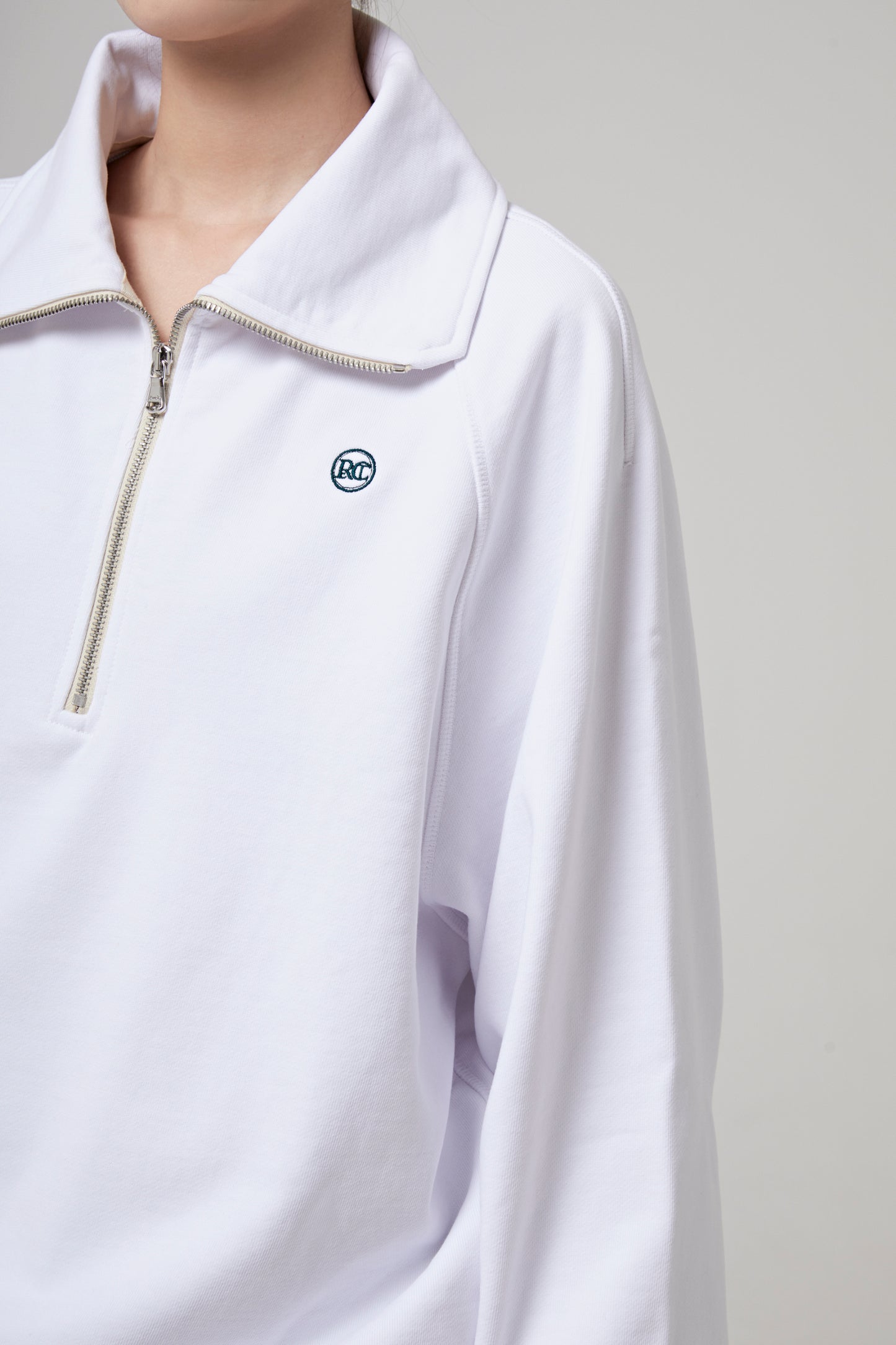 MENS SIGNATURE LOGO ZIP SWEATSHIRT (OFF WHITE)