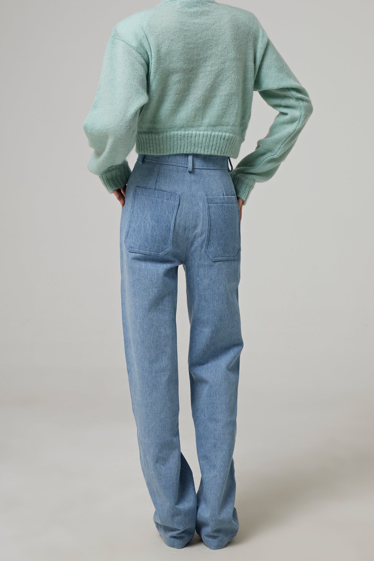 OVERSIZED MOHAIR CROPPED CARDIGAN WITH DIAMOND PATTERN
