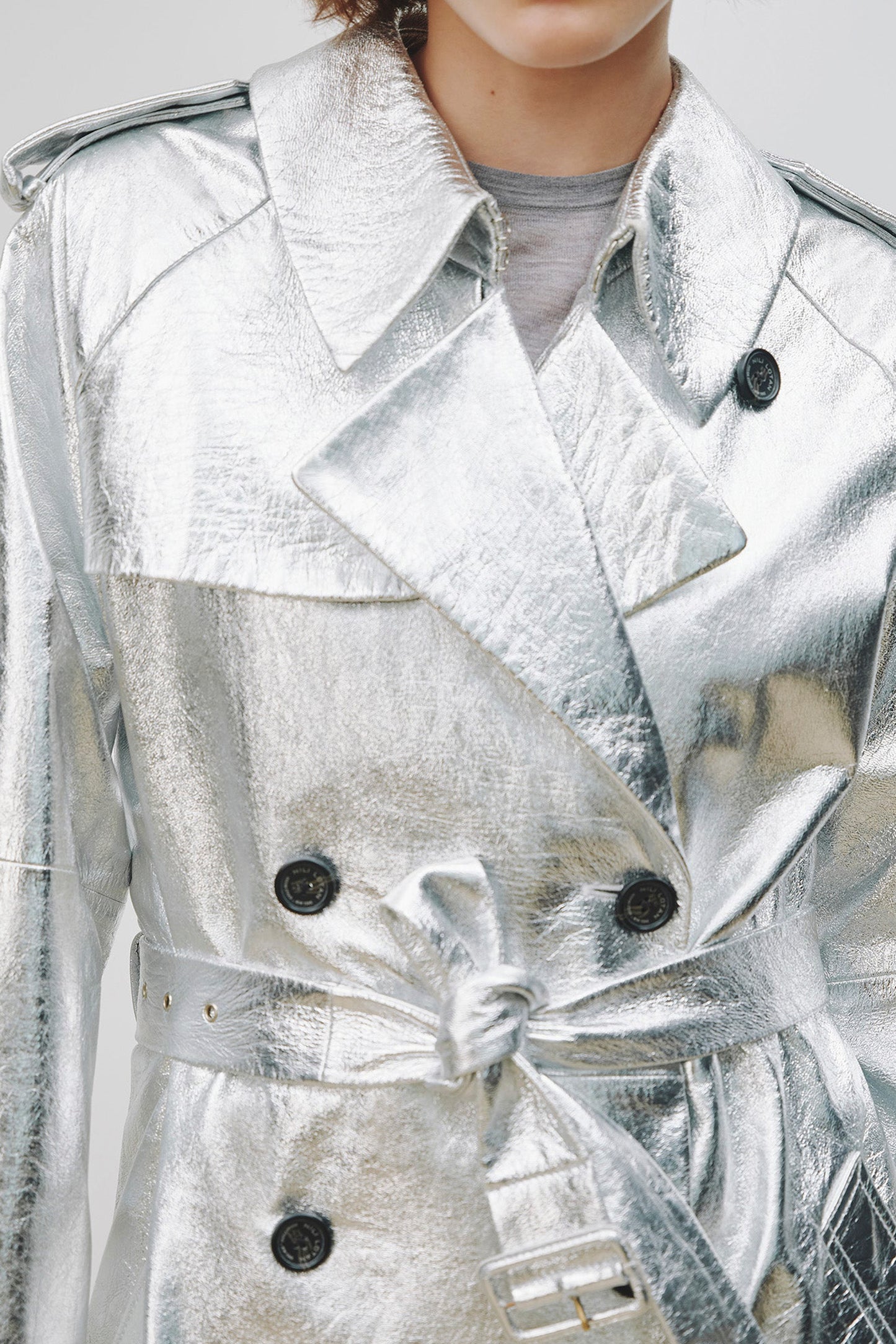 PIERRE LEATHER TRENCH