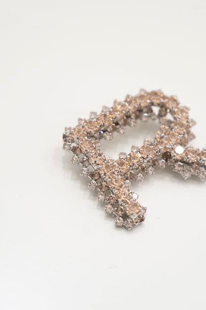 BROOCH IN CRYSTALS AND METAL
