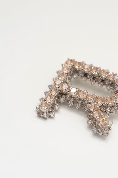 BROOCH IN CRYSTALS AND METAL