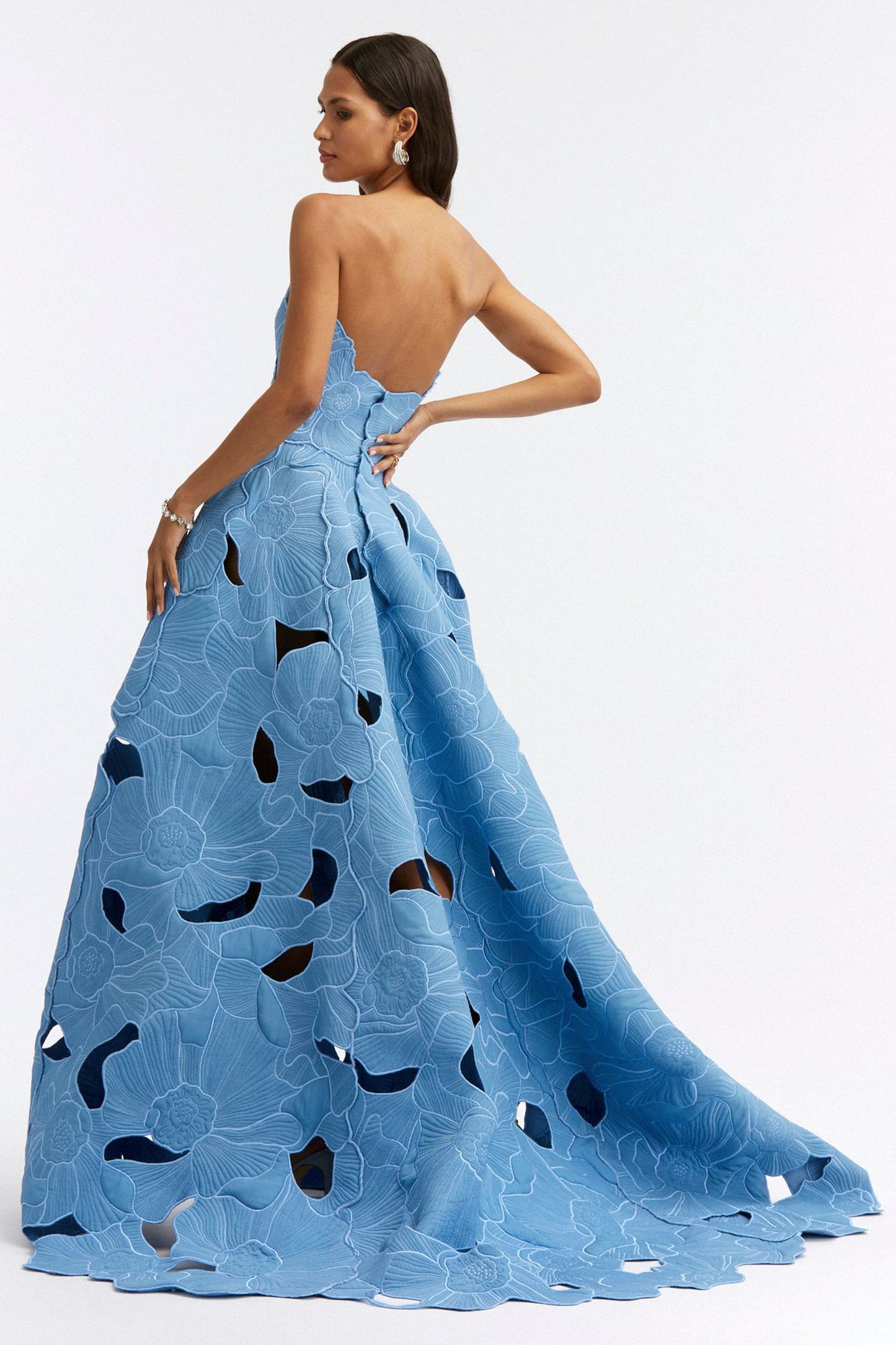 STRAPLESS FLORAL CUT