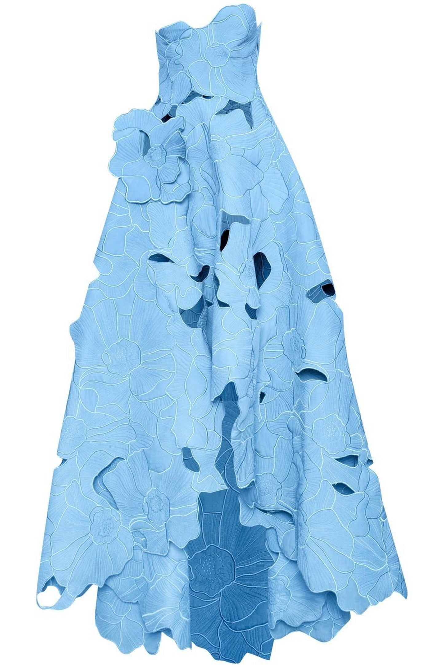 STRAPLESS FLORAL CUT