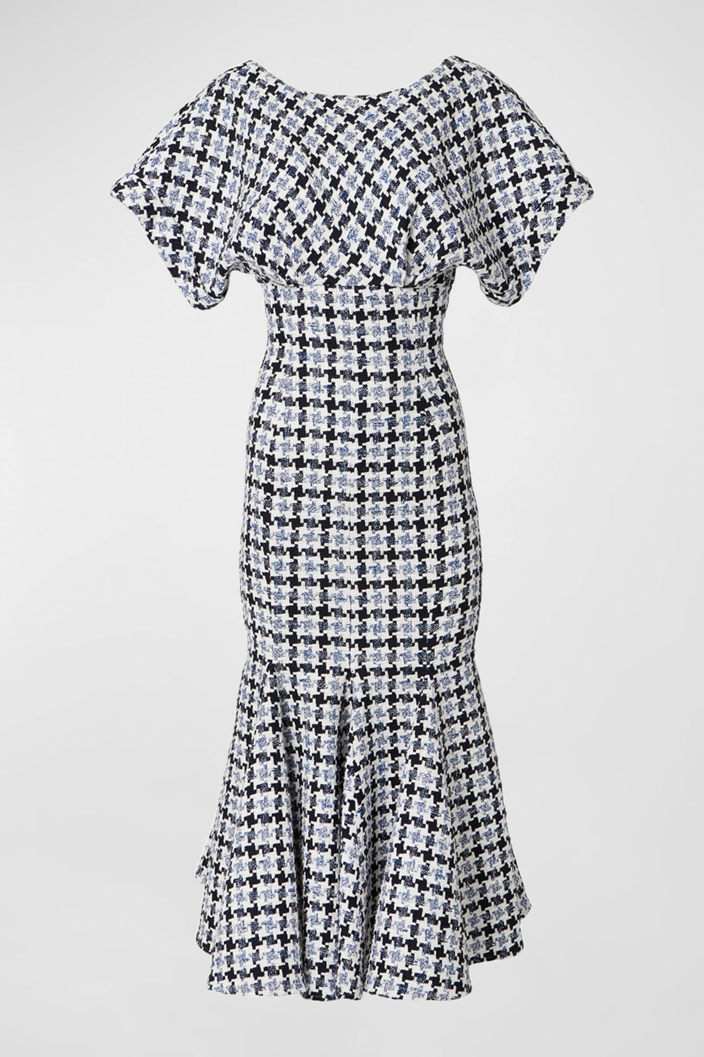 S/S FITTED MIDI DRESS W/ FLARE SKIRT HEM