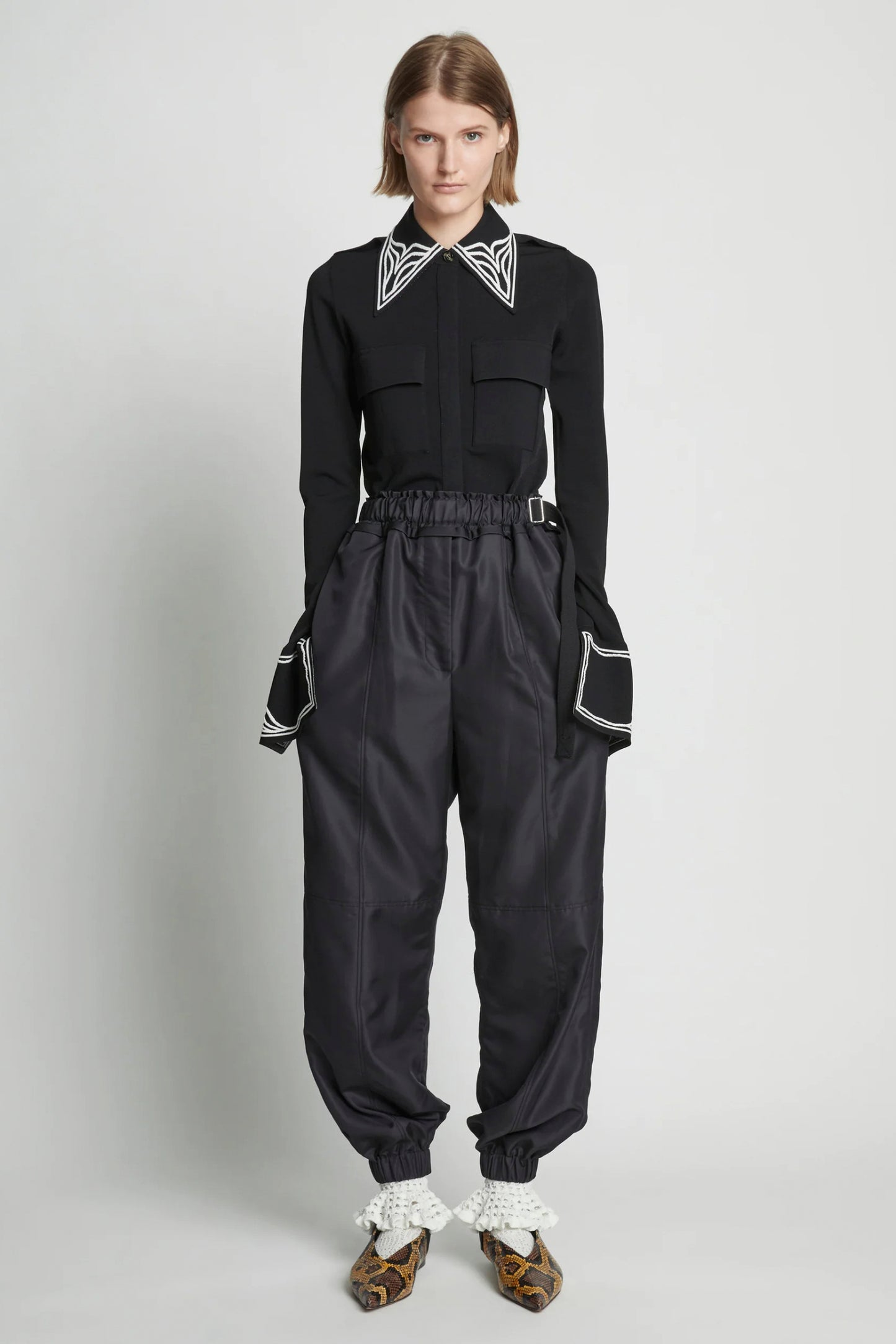Silk Nylon Taffeta Pull On Pant