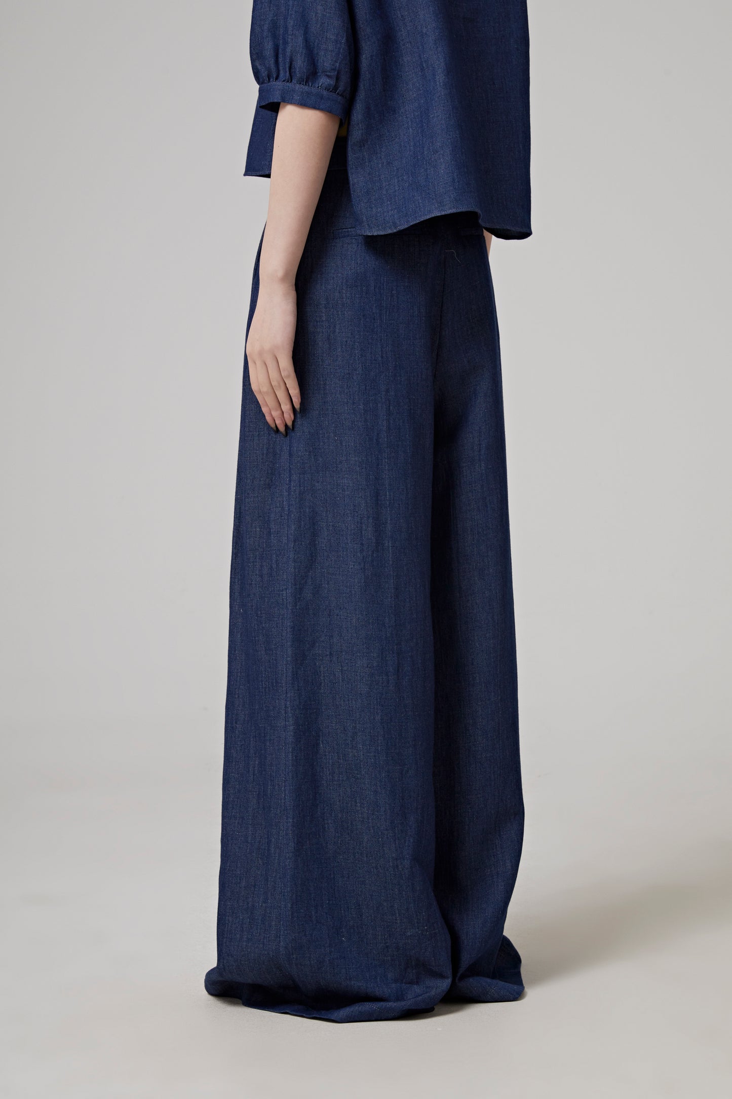 WIDE LEG PANTS, MID WAIST