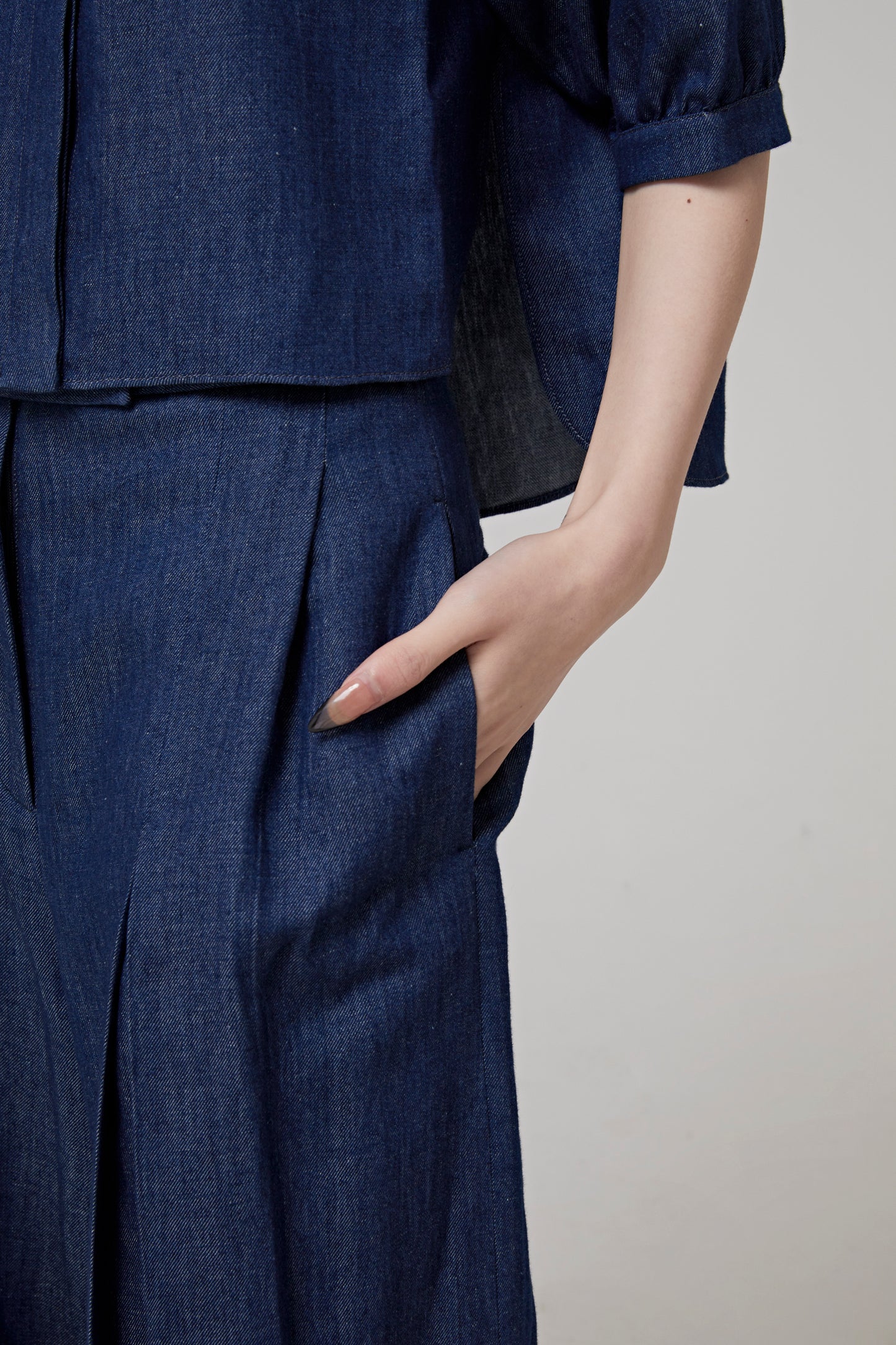 WIDE LEG PANTS, MID WAIST