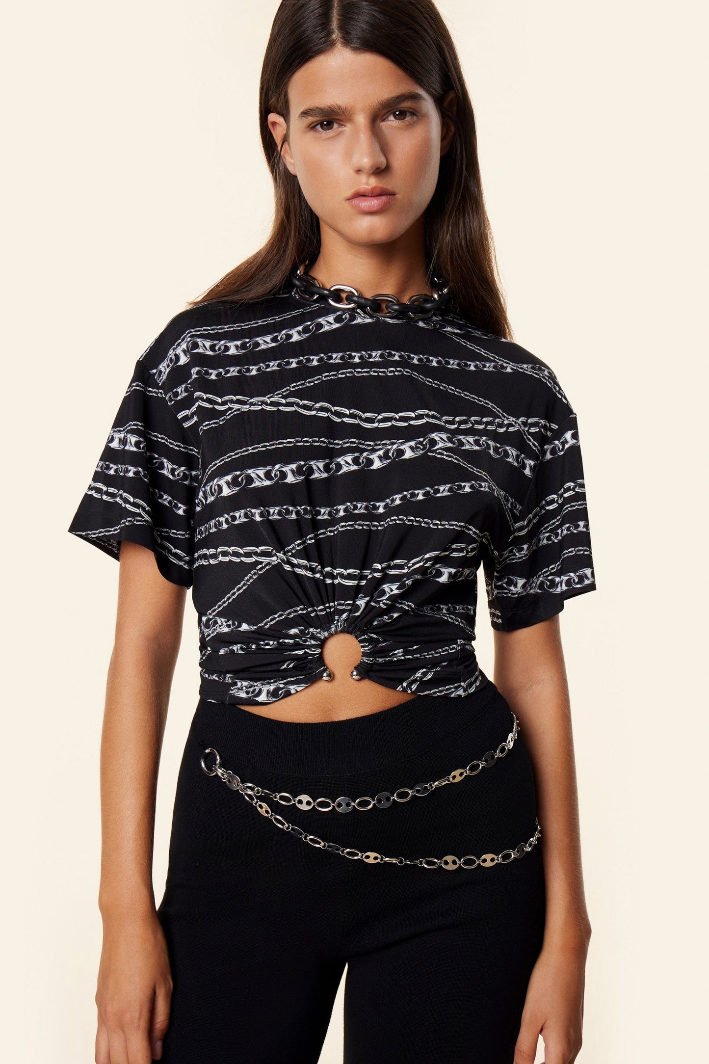 DRAWSTRING CROPPED TOP