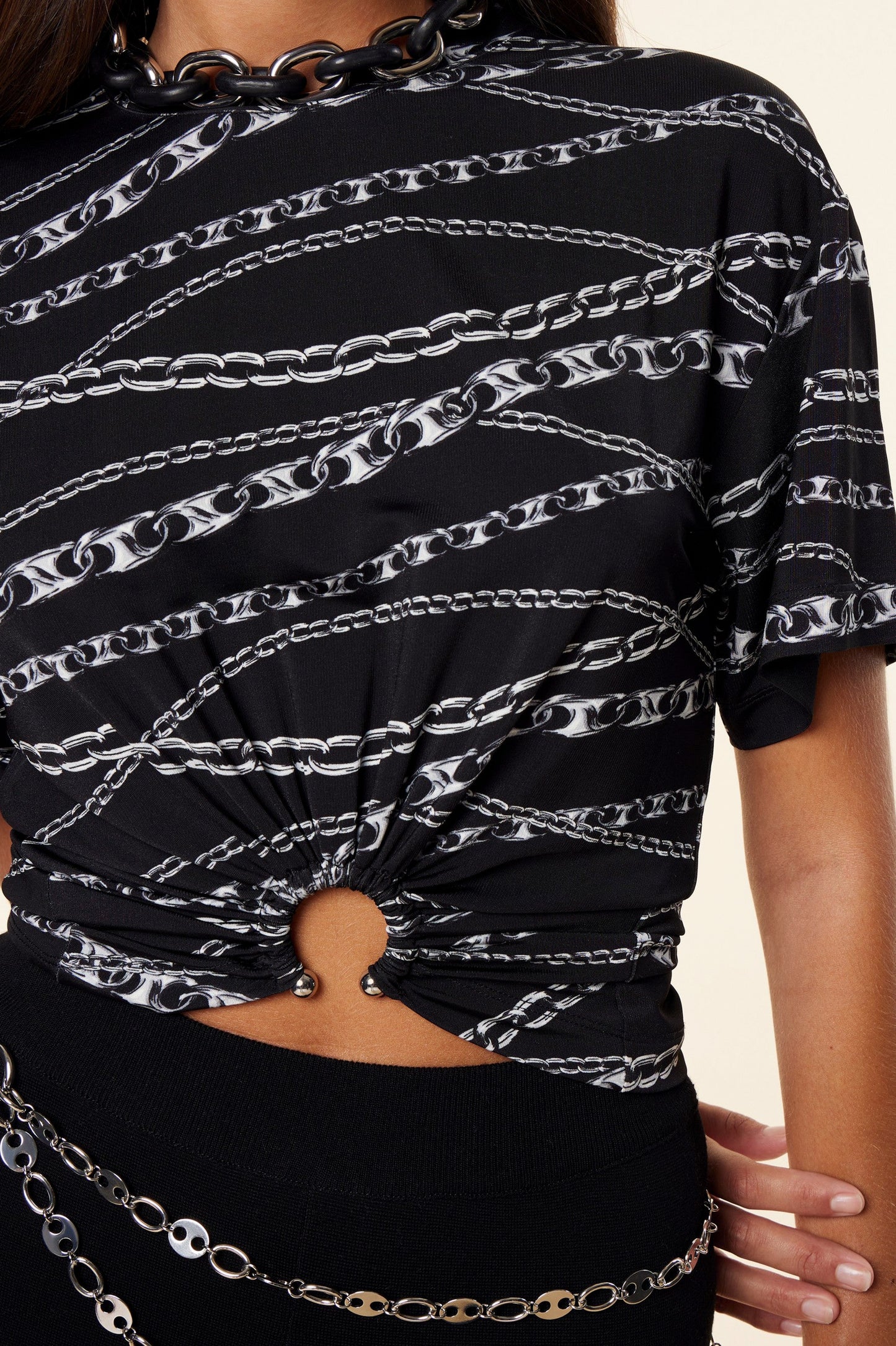 DRAWSTRING CROPPED TOP