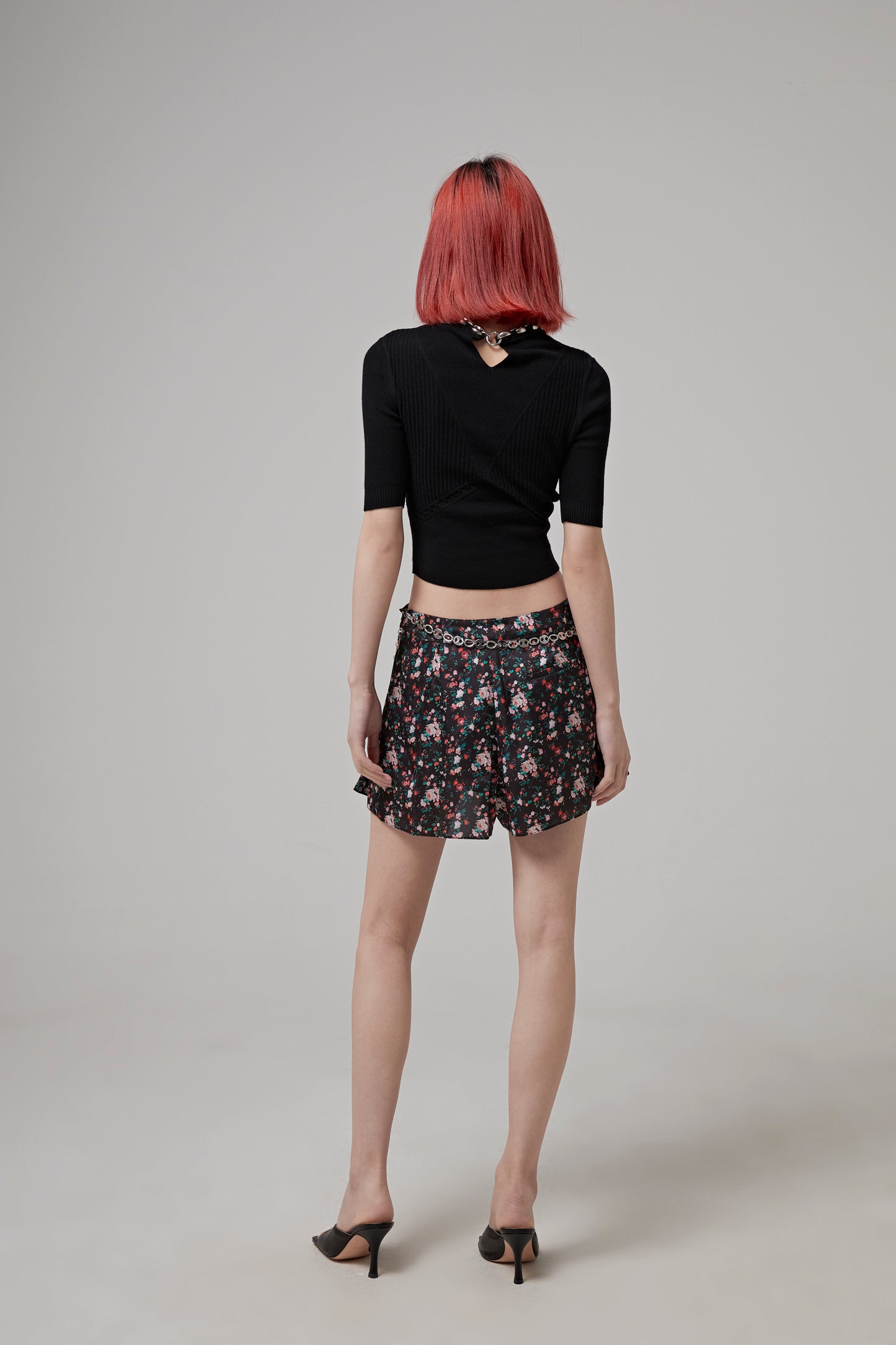 METALLIC COLLAR COP TOP