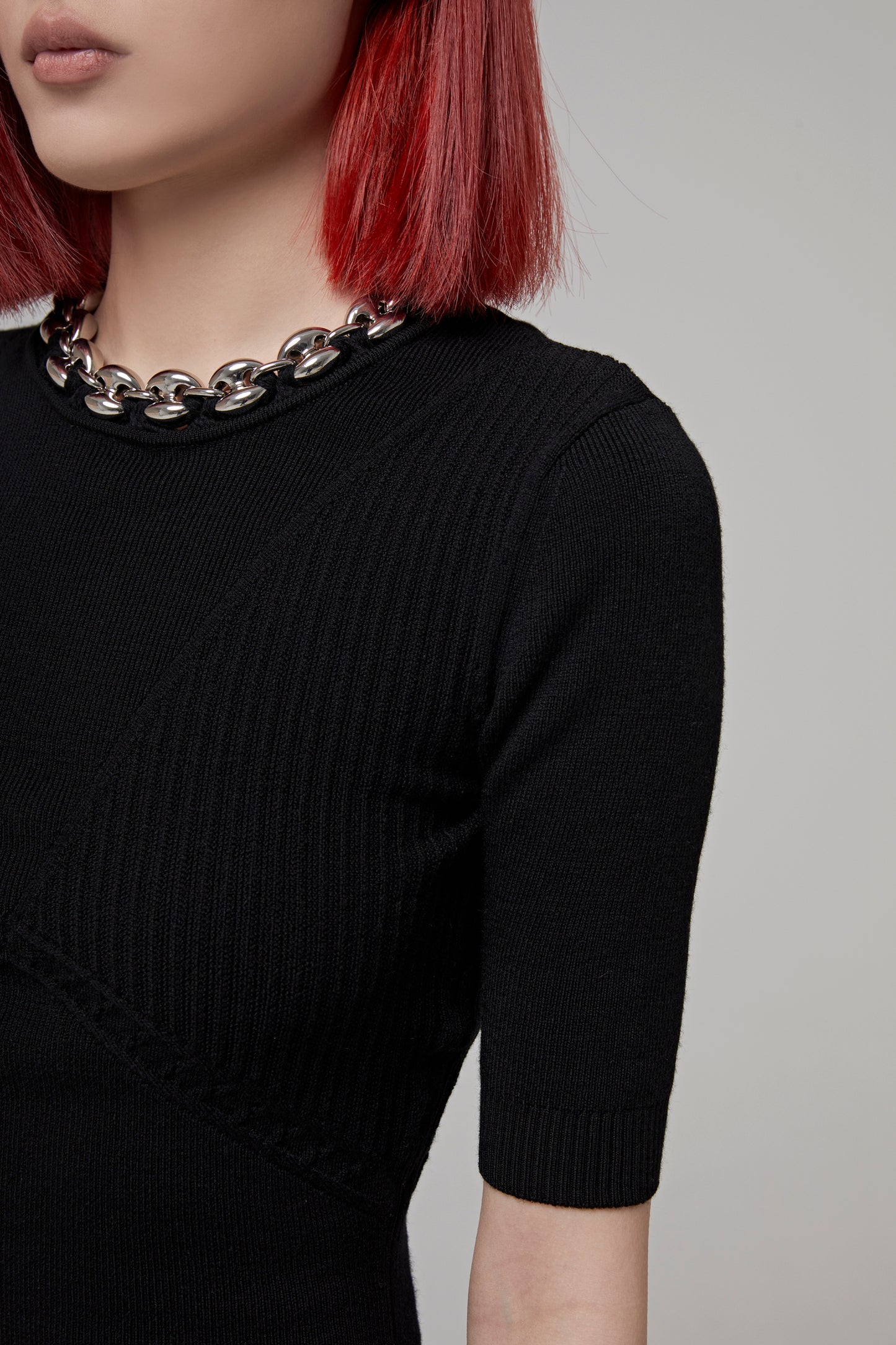 METALLIC COLLAR COP TOP