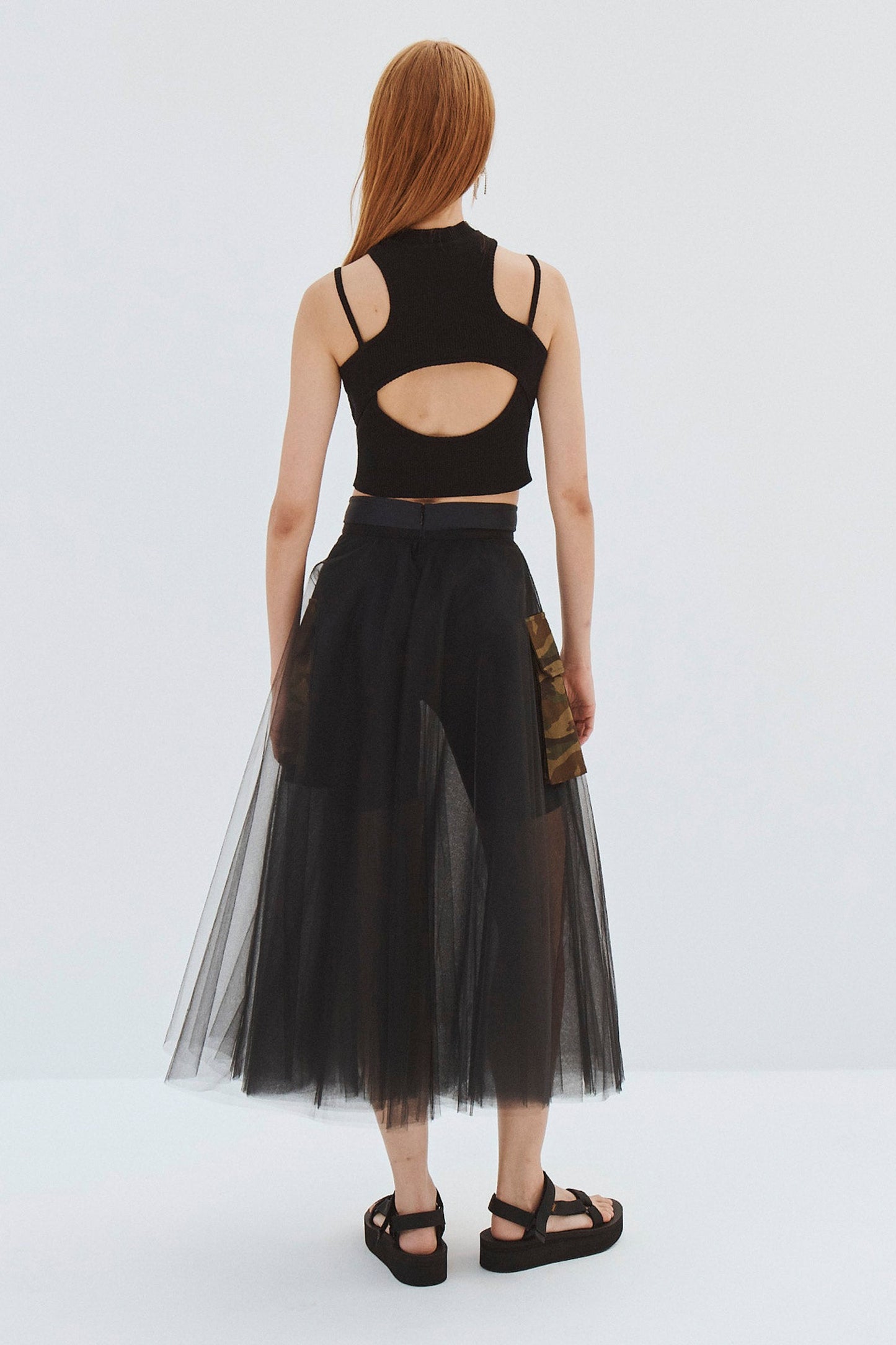 TULLE CIRCLE SKIRT WITH CARGO POCKETS