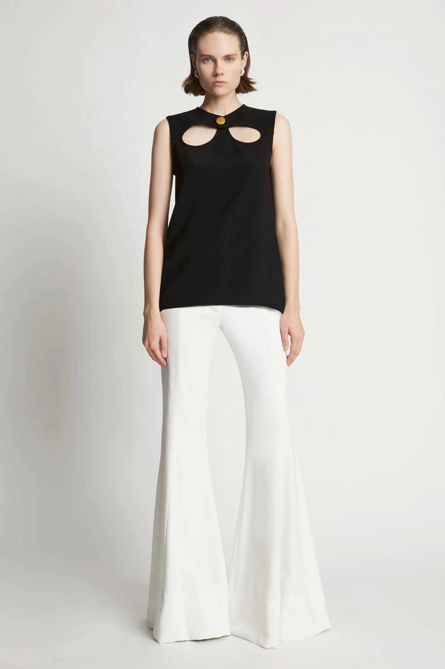 Matte Viscose Crepe Cut Out Top