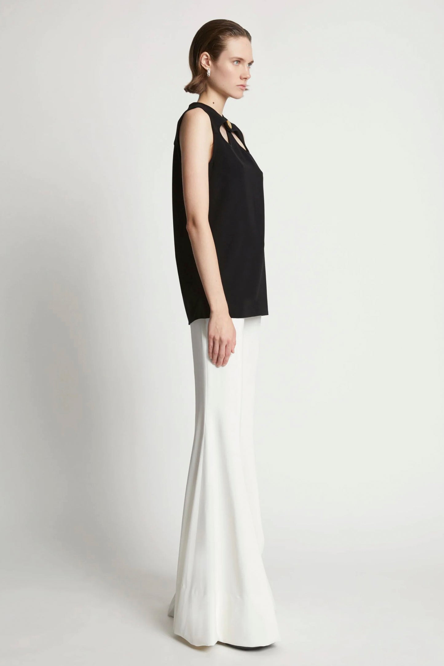 Matte Viscose Crepe Cut Out Top