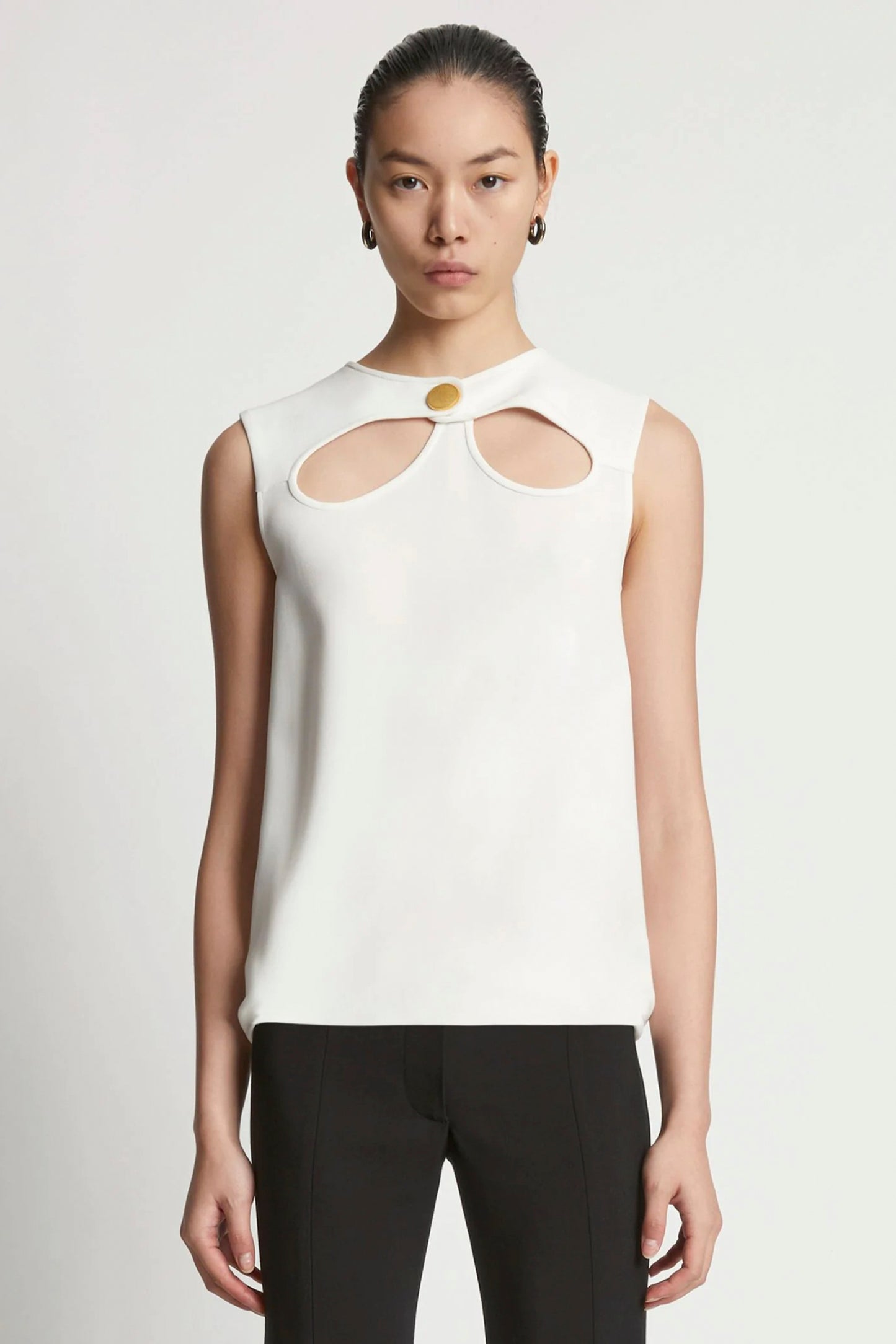 Matte Viscose Crepe Cut Out Top