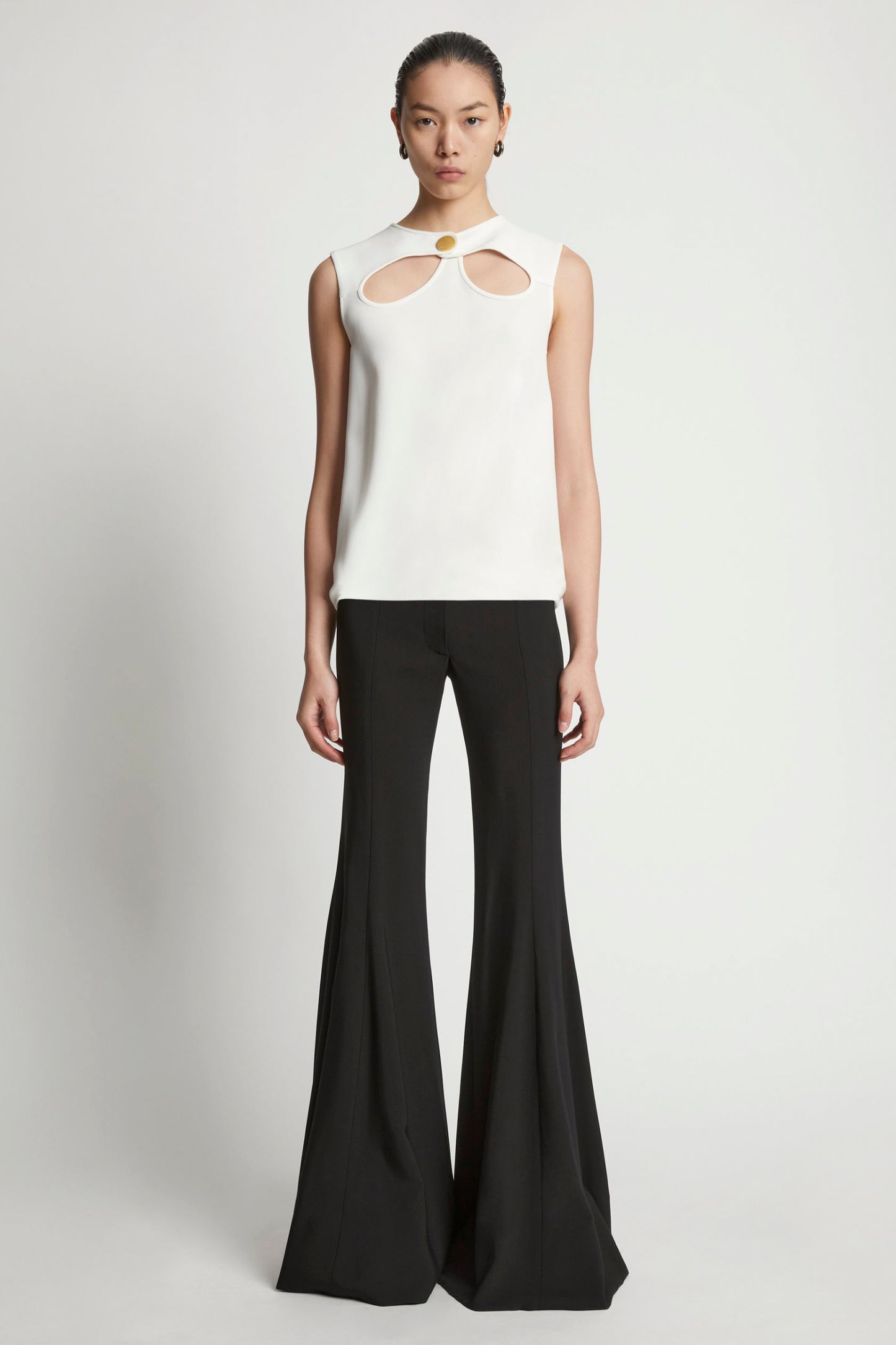Matte Viscose Crepe Cut Out Top