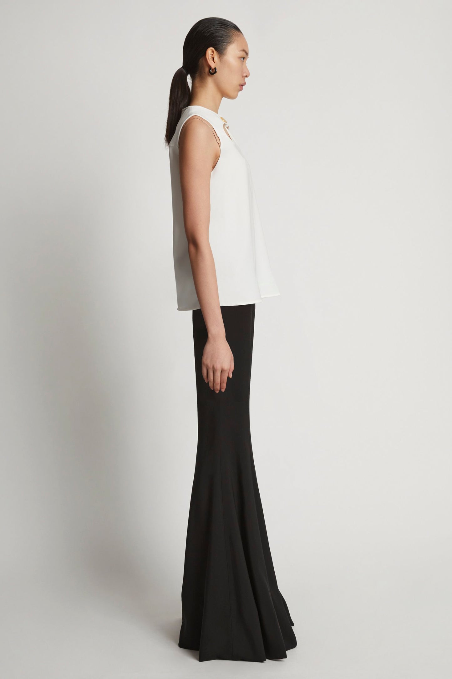 Matte Viscose Crepe Cut Out Top