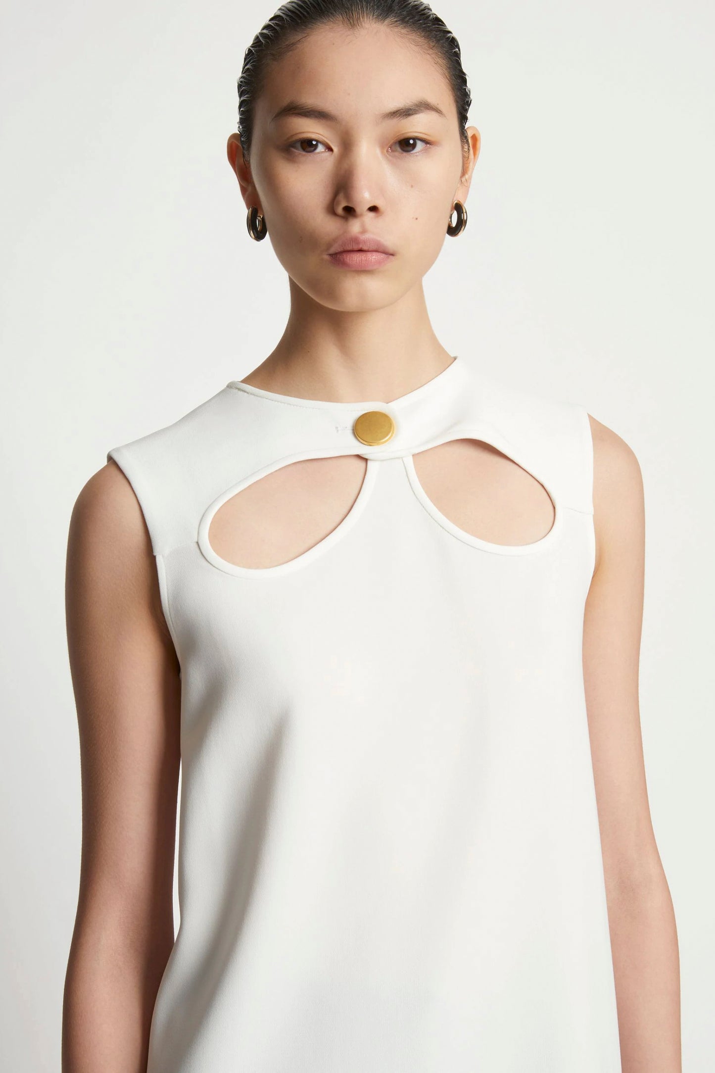 Matte Viscose Crepe Cut Out Top
