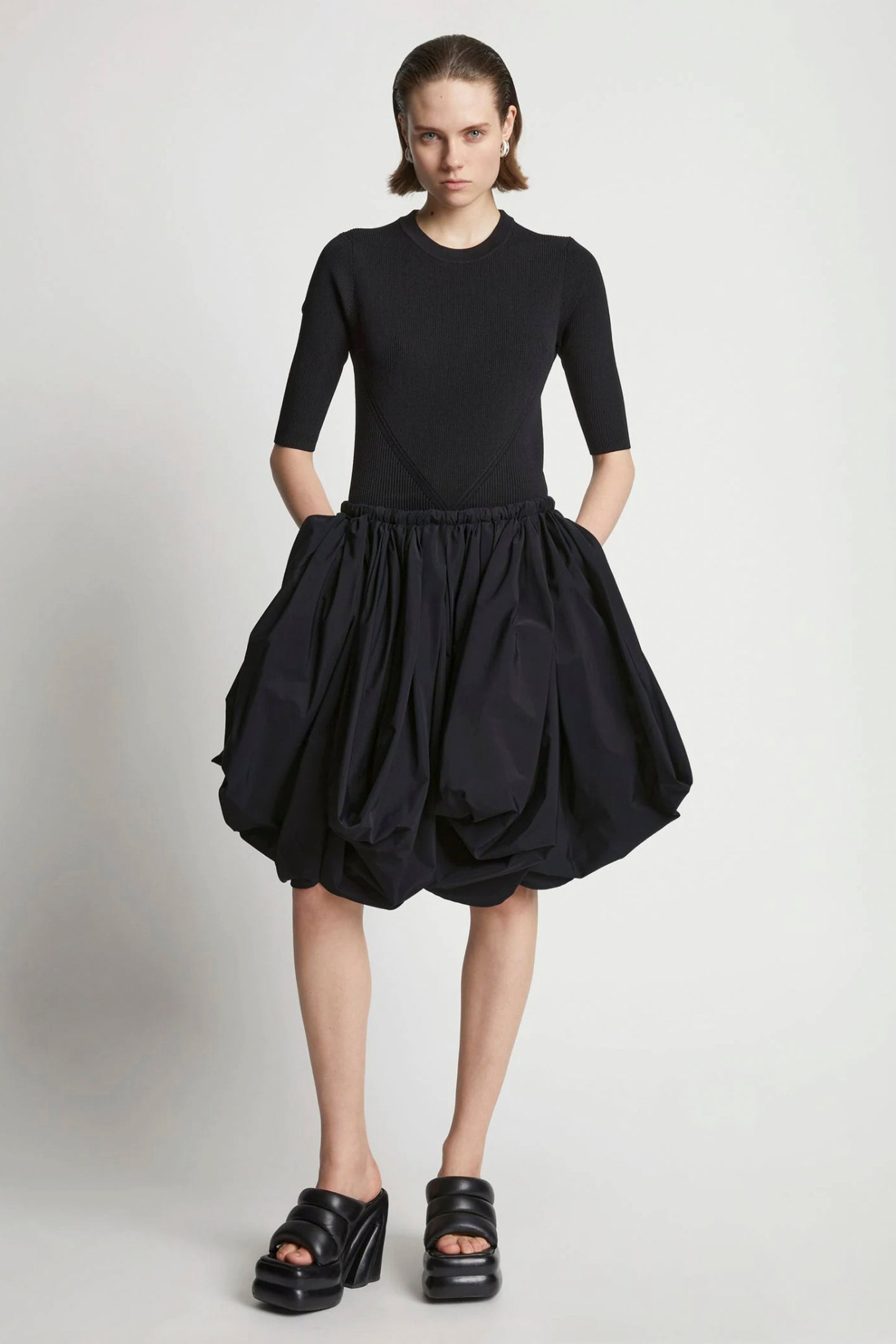 Technical Cotton Voluminous Skirt