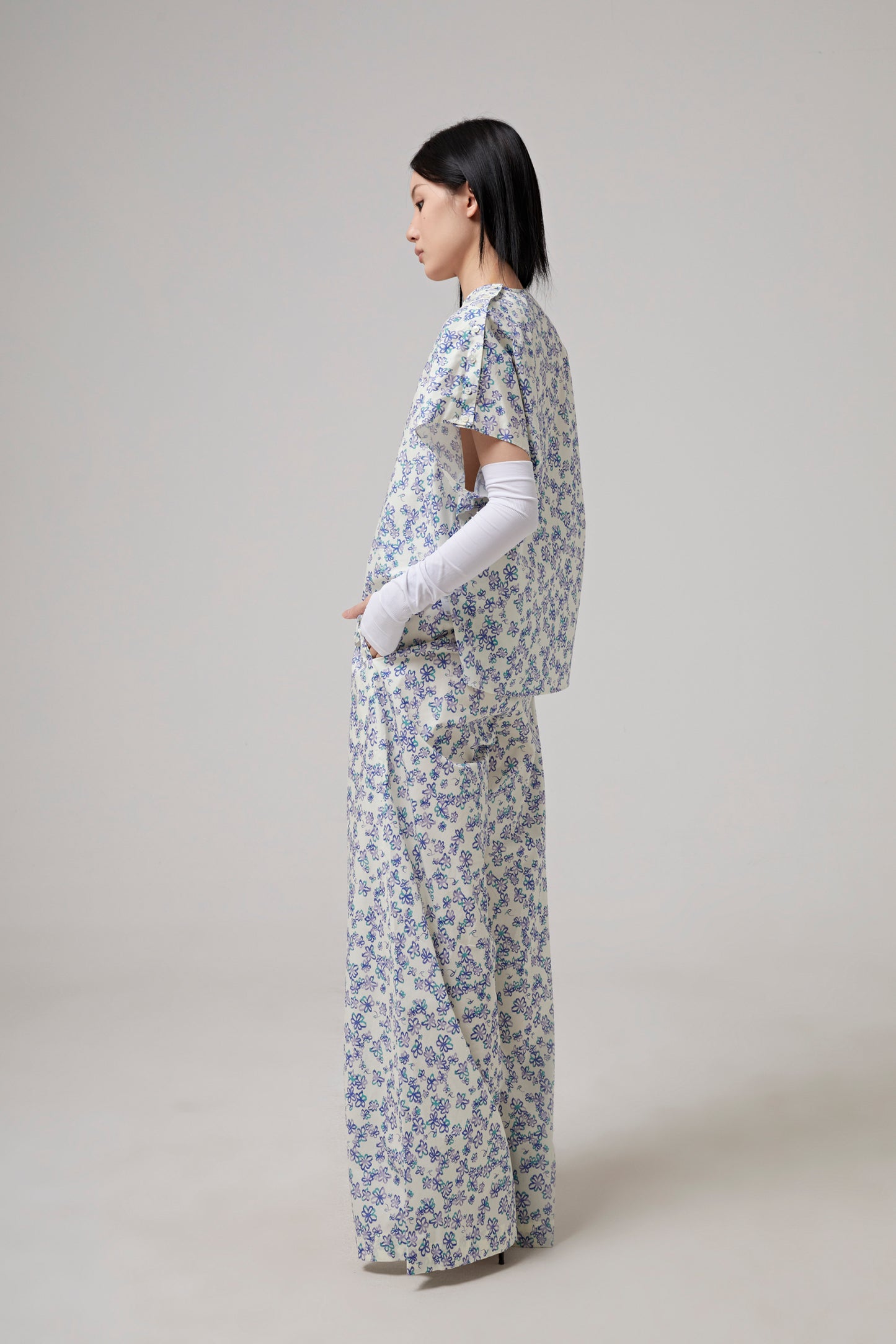 WIDE LEG PANTS WITH ELASTIC BAND