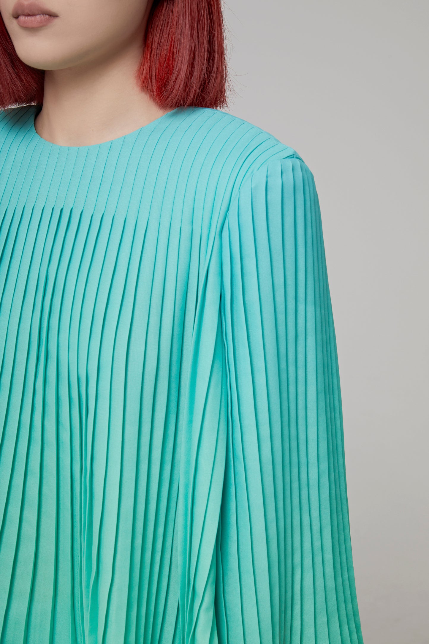 PLEATED RECYCLED PRINTED GEORGETTE BLOUSE