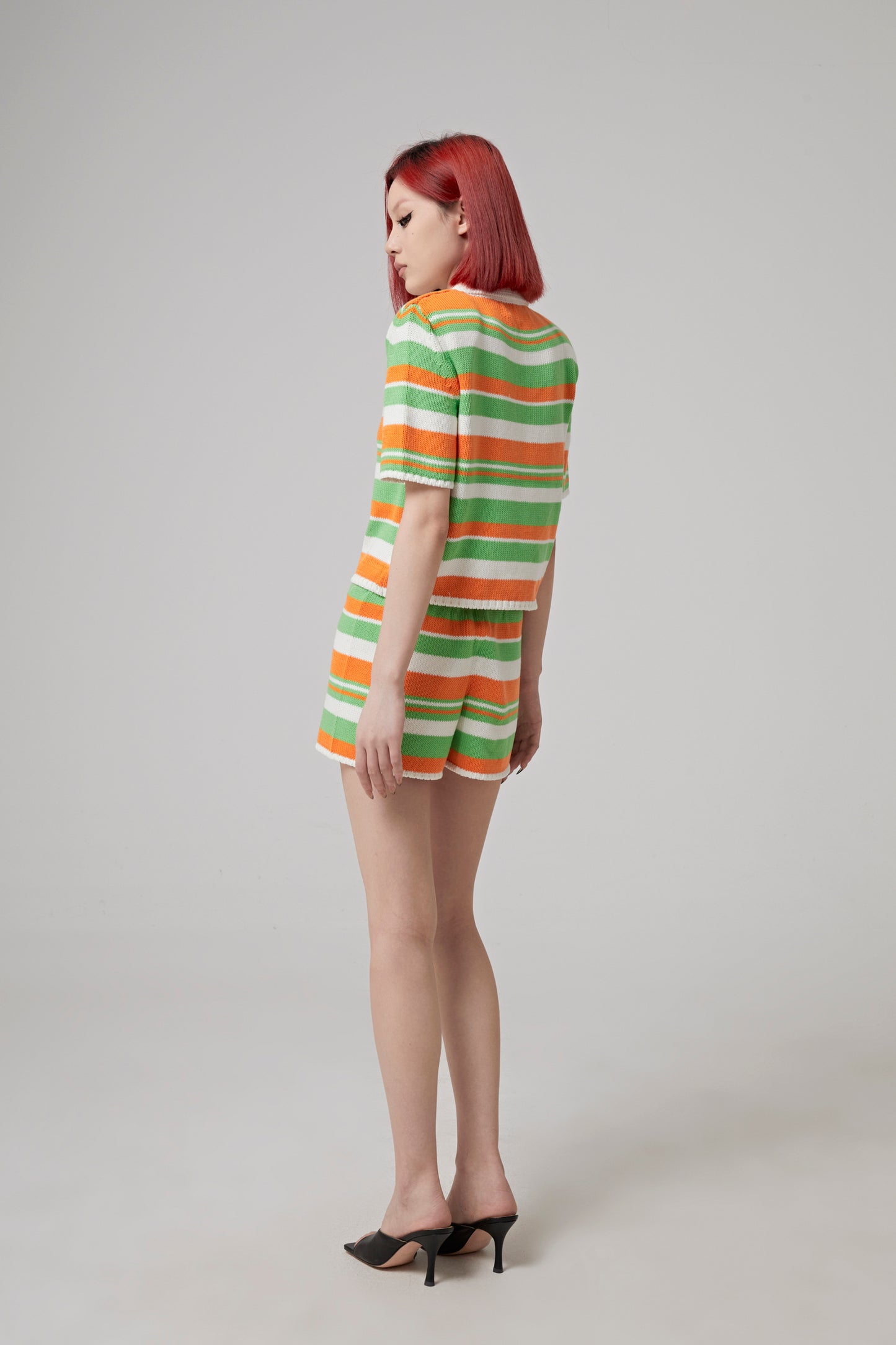 STRIPED COTTON KNITTED POLO