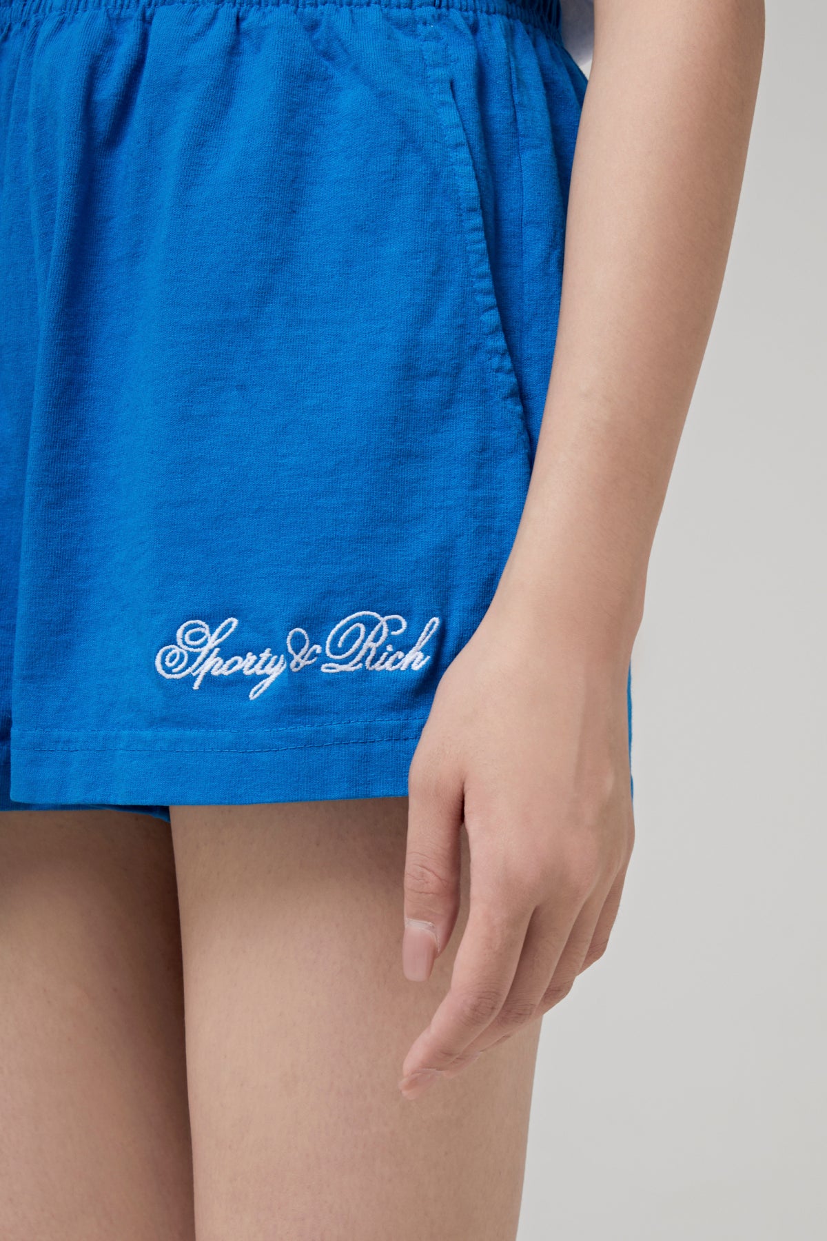 CURSIVE LOGO EMBROIDERED DISCO SHORT